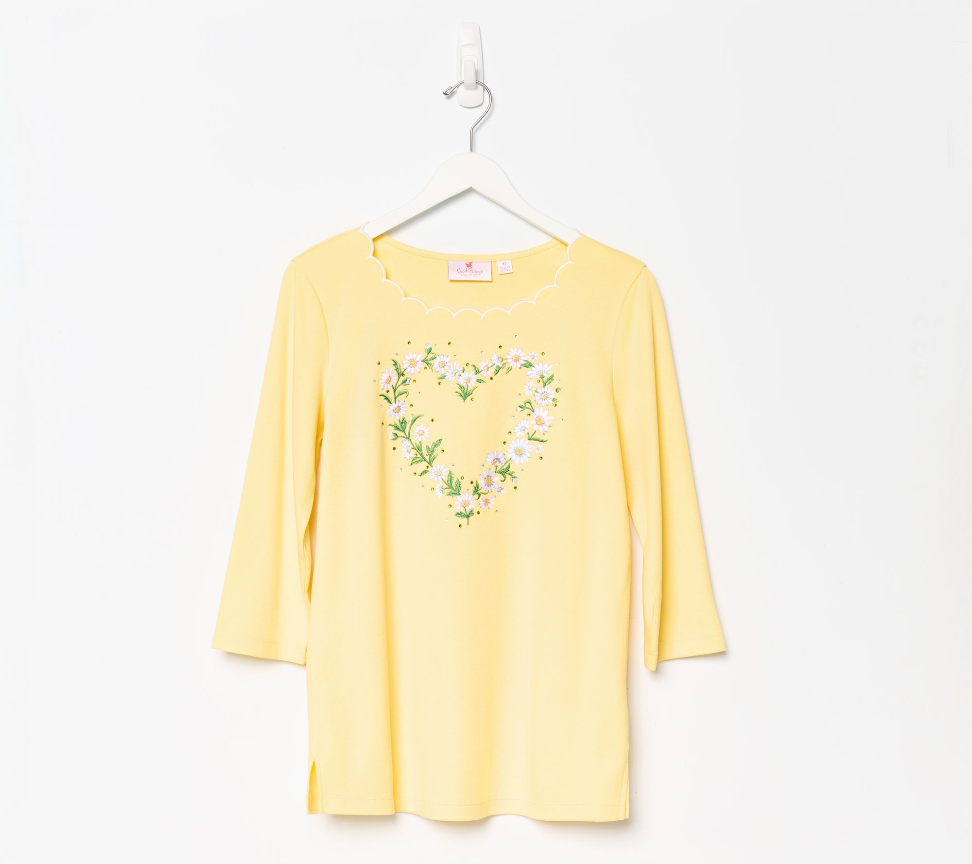 Quacker Factory Seize the Daisy 3/4 Sleeve Top