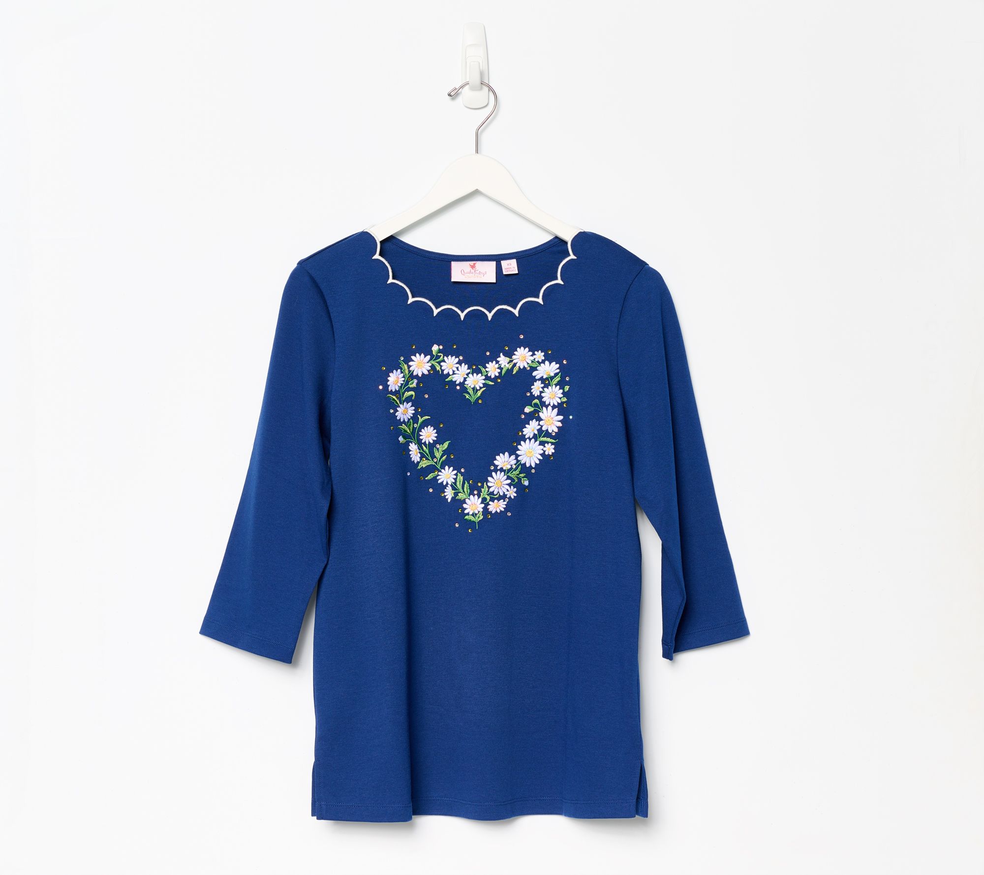 Quacker Factory Seize the Daisy 3/4 Sleeve Top