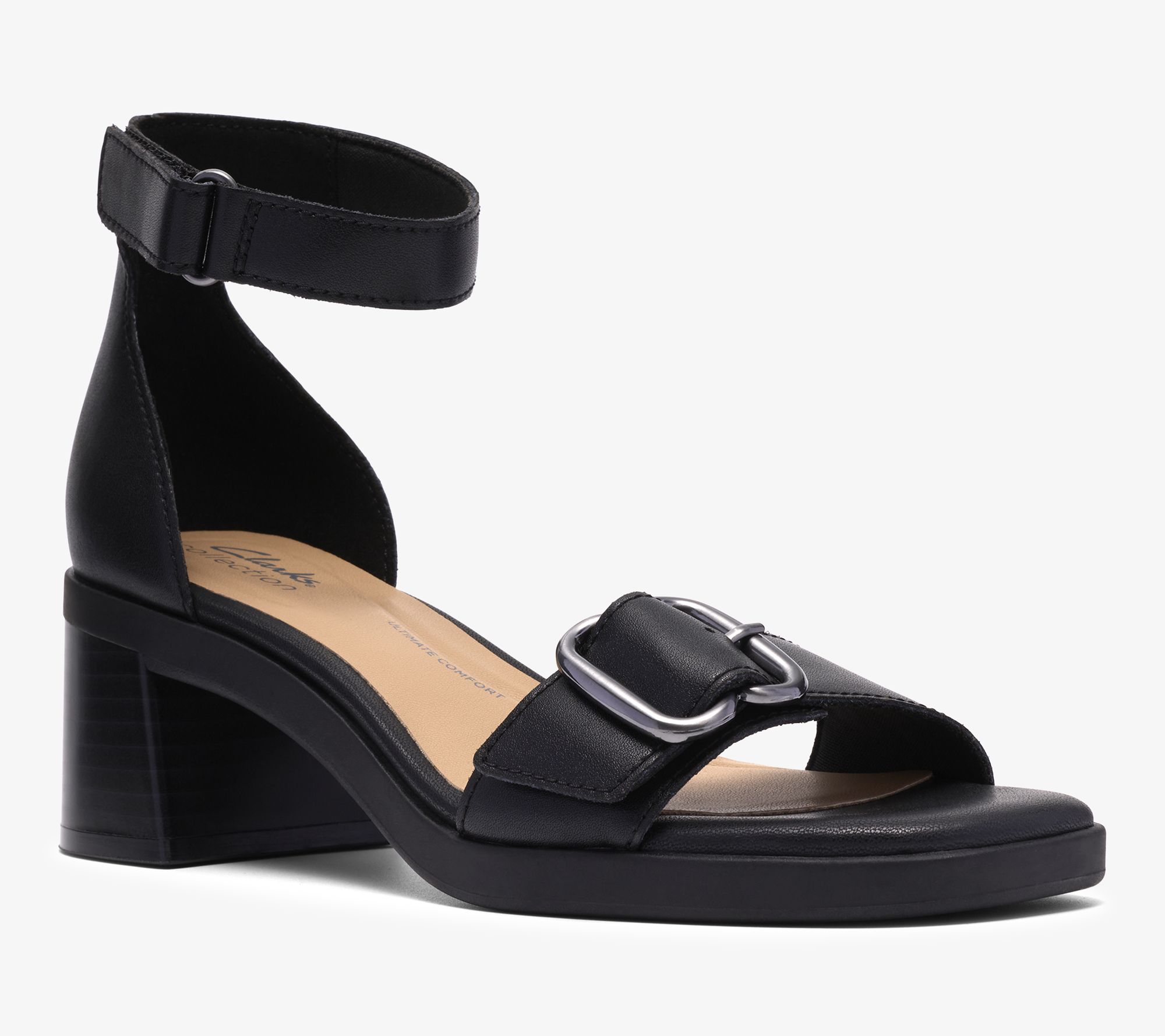 Clarks Collection Leather Heeled Sandals-Jaylan Dream