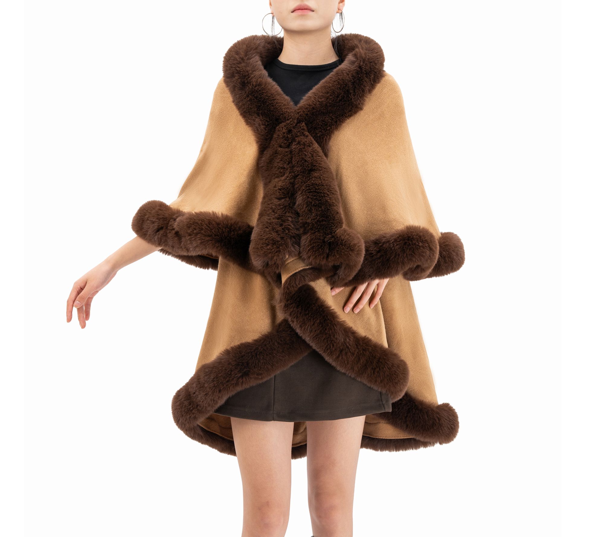 Karla Hanson Aspen Breeze Faux Fur Ruana