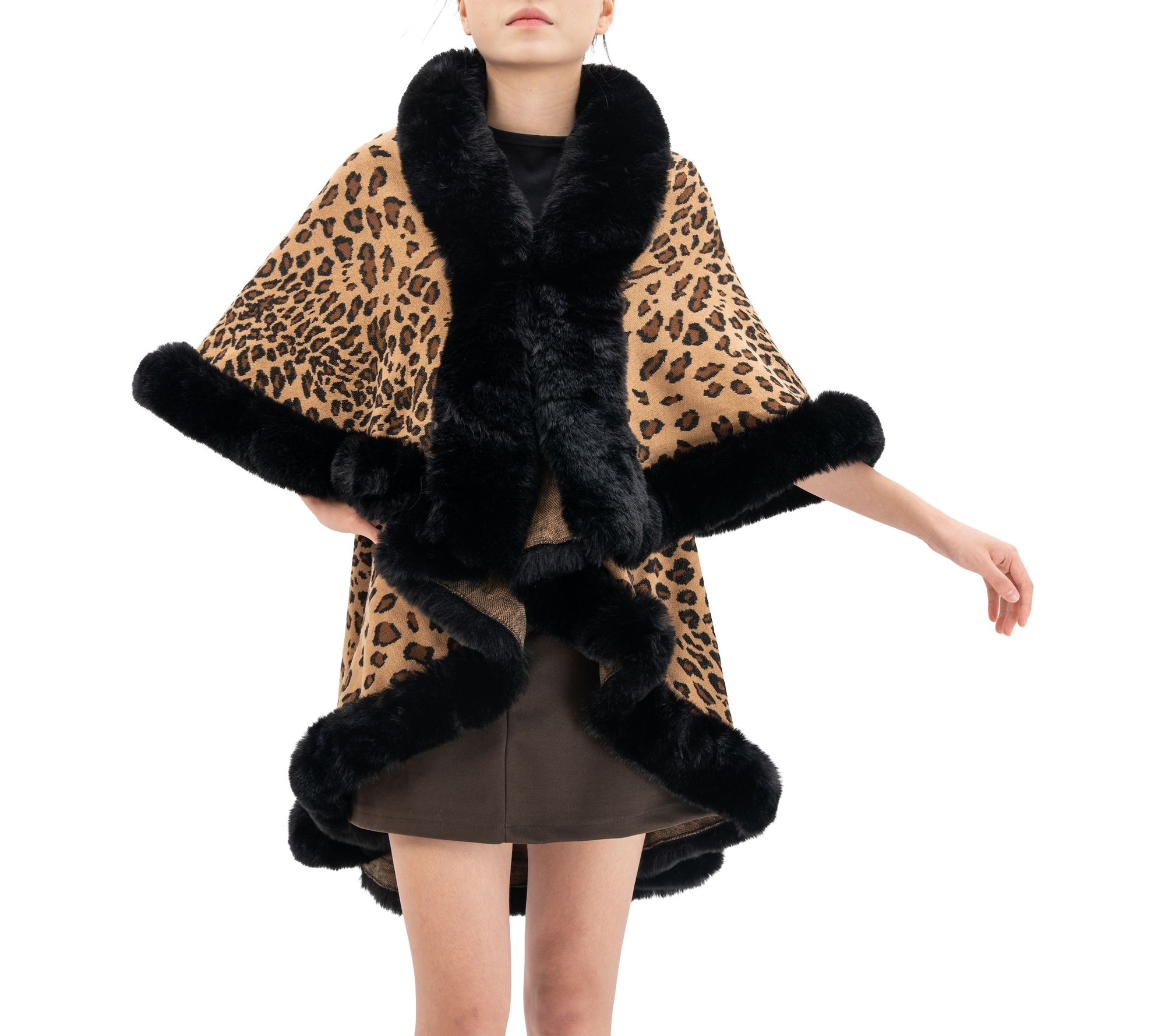 Karla Hanson Aspen Breeze Faux Fur Ruana