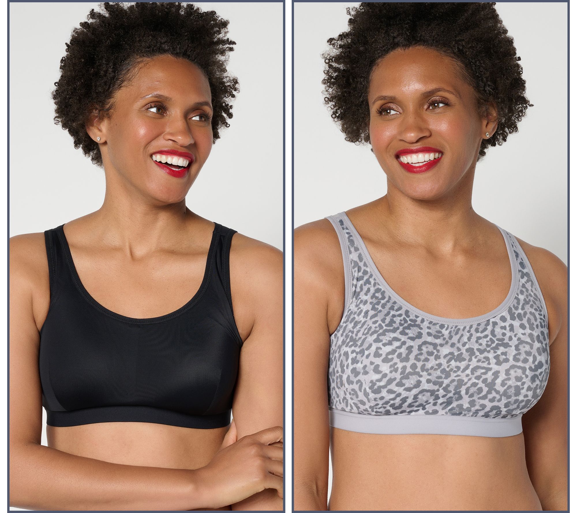 "As Is" AnyBody Intimates Lycra Mesh Back Lounge Bra Set of 2