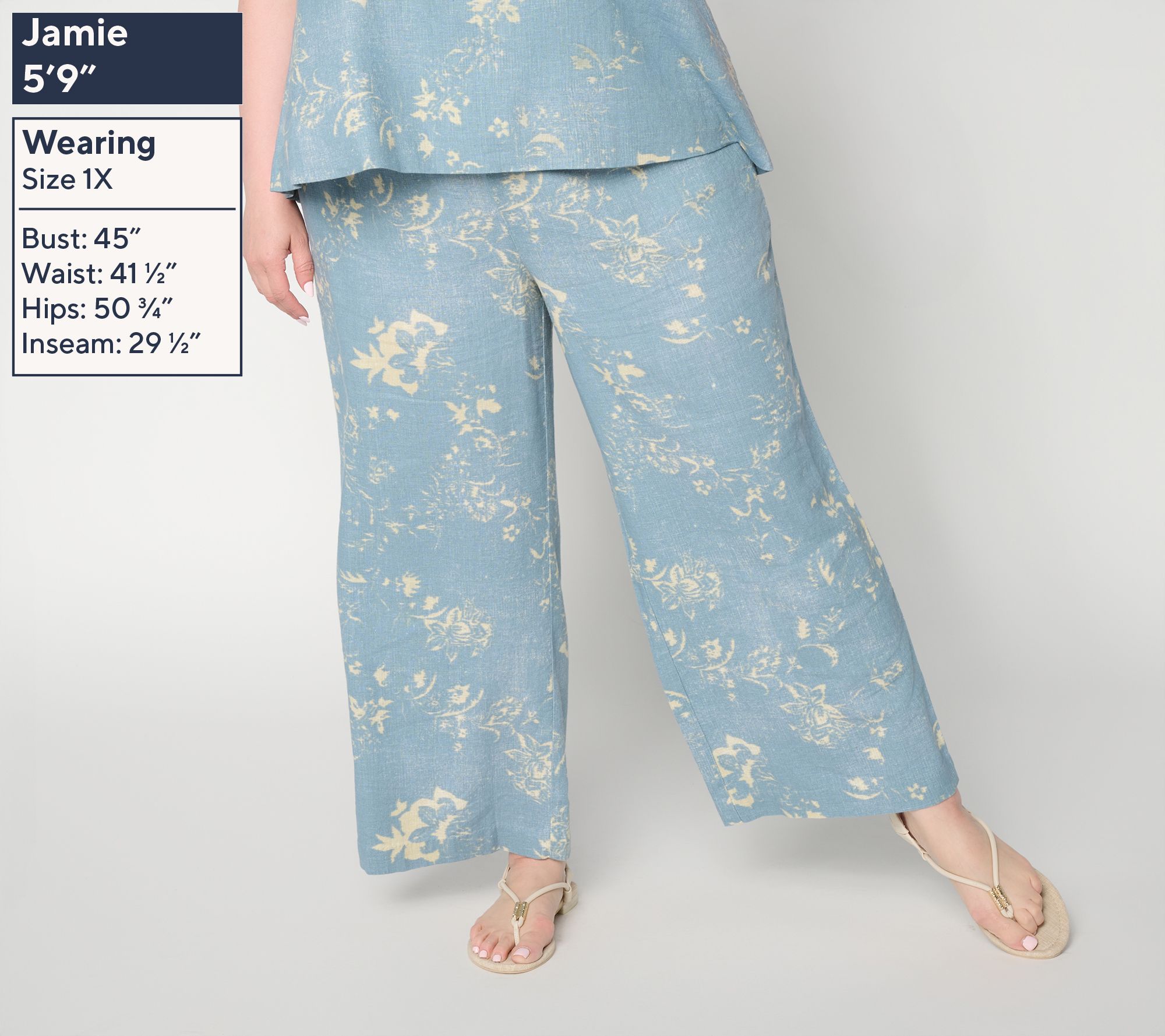 Me by Jennie Garth Linen Blend Pull-On Pants - QVC.com