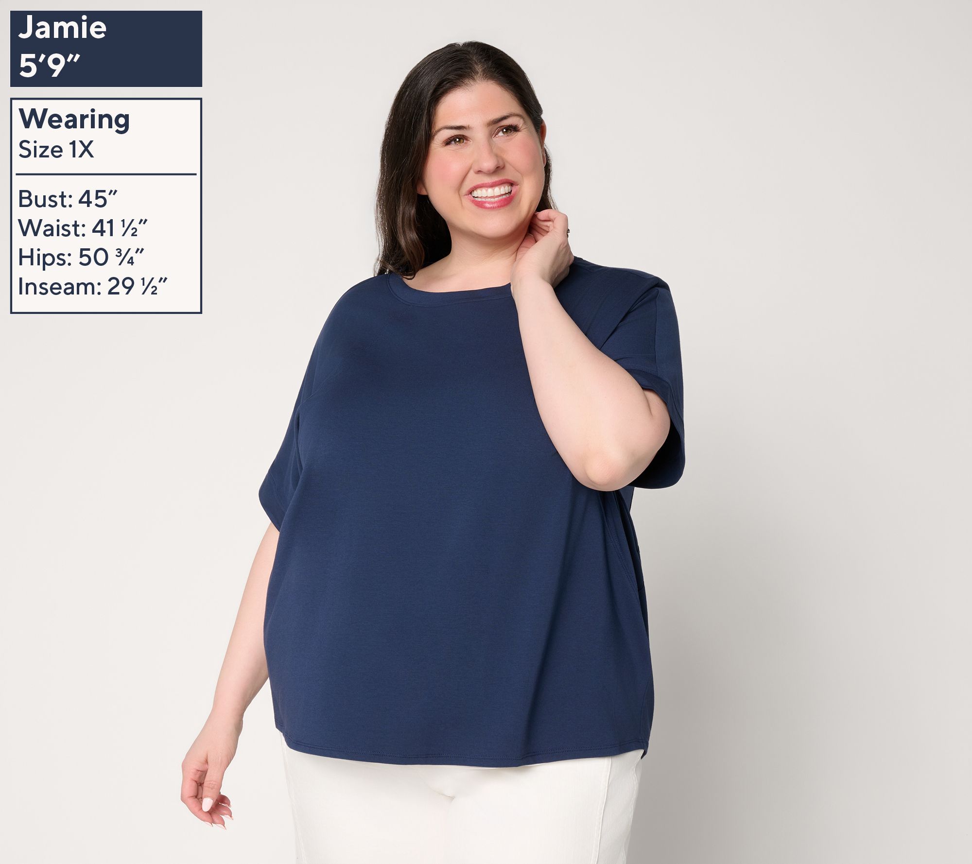 AnyBody Cozy Knit Jersey Dolman Top With Seaming - QVC.com