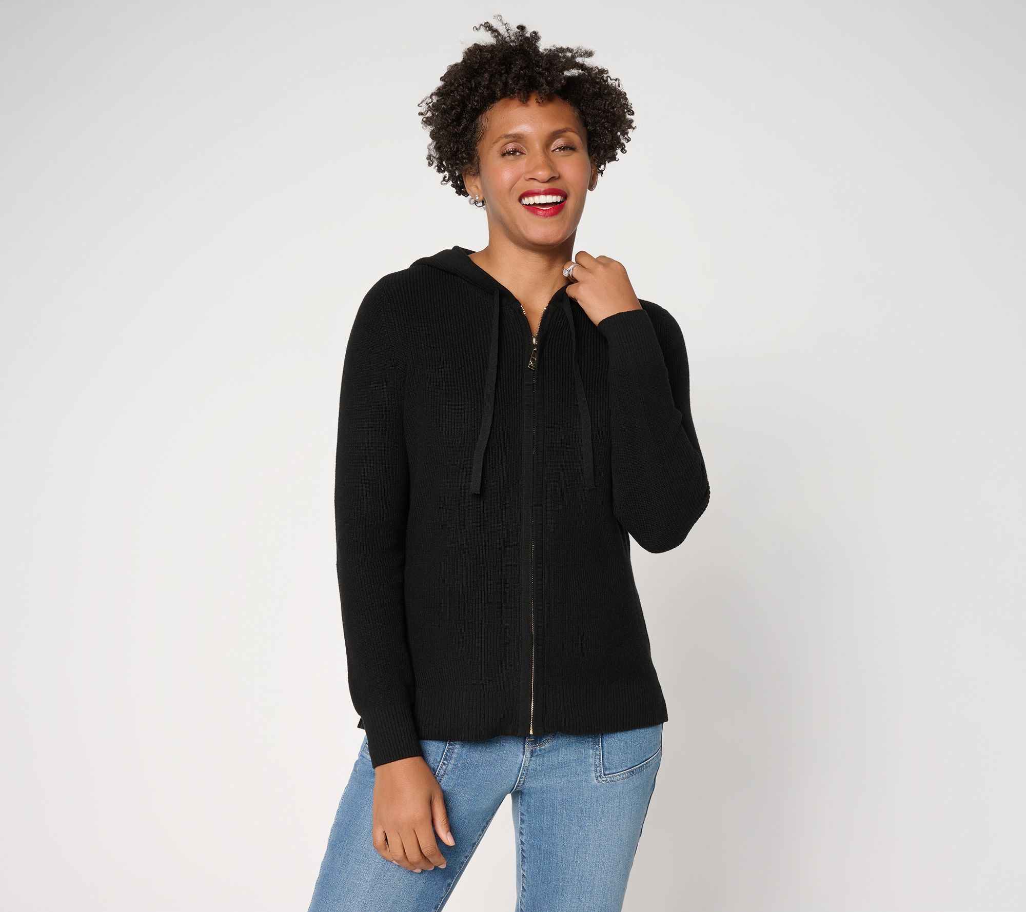 "As Is" Belle by Kim Gravel Skinny Shaker Knit Hoodie