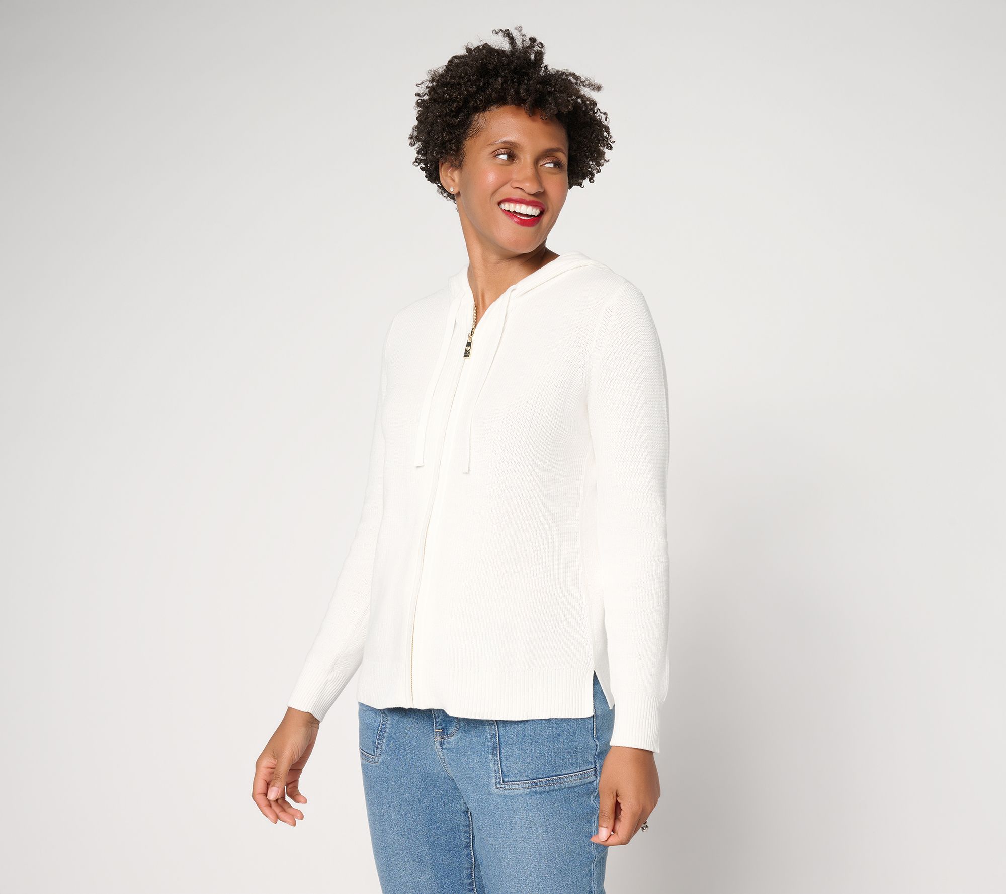 "As Is" Belle by Kim Gravel Skinny Shaker Knit Hoodie