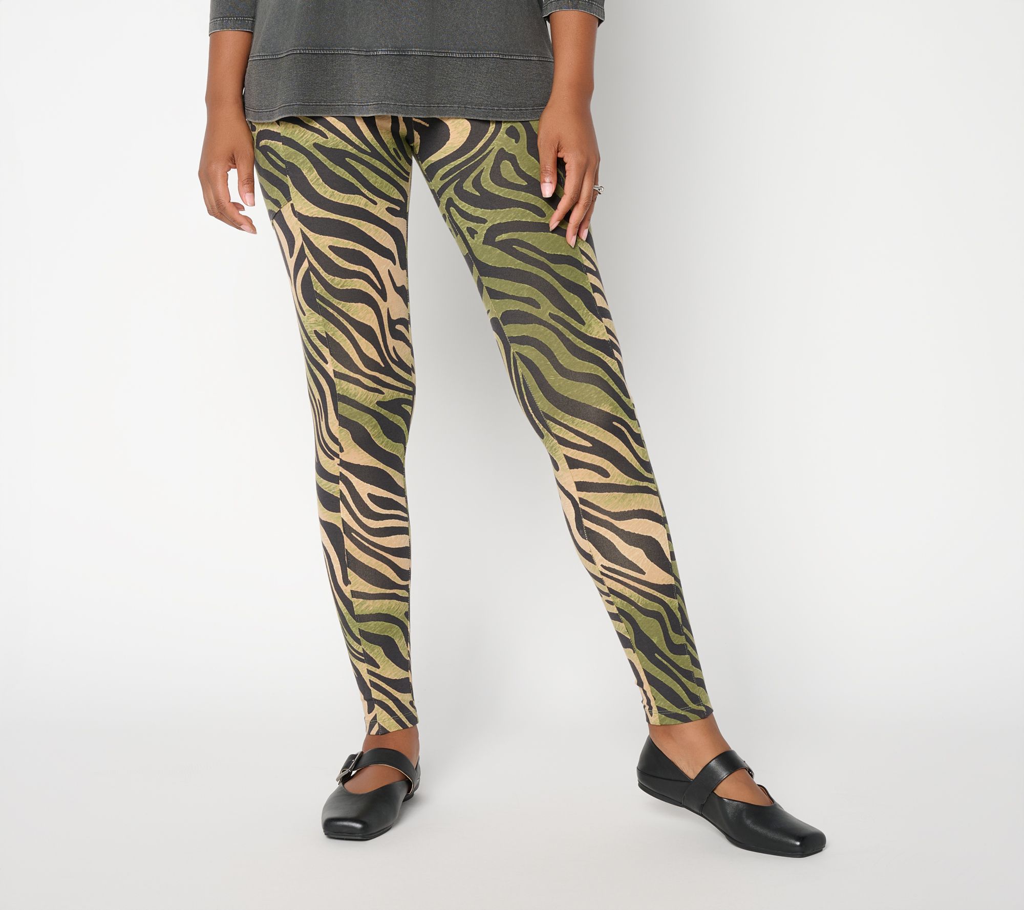LOGO Layers by Lori Goldstein Petite Animal Print Ankle Legging