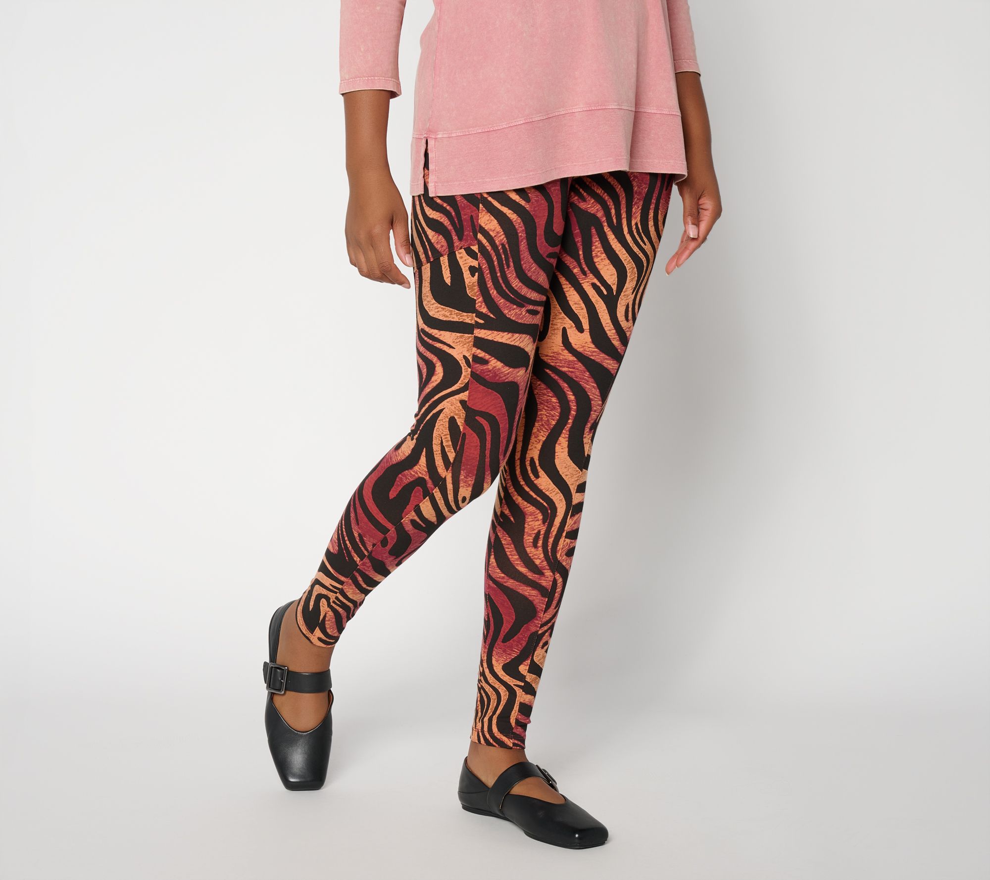 LOGO Layers by Lori Goldstein Petite Animal Print Ankle Legging