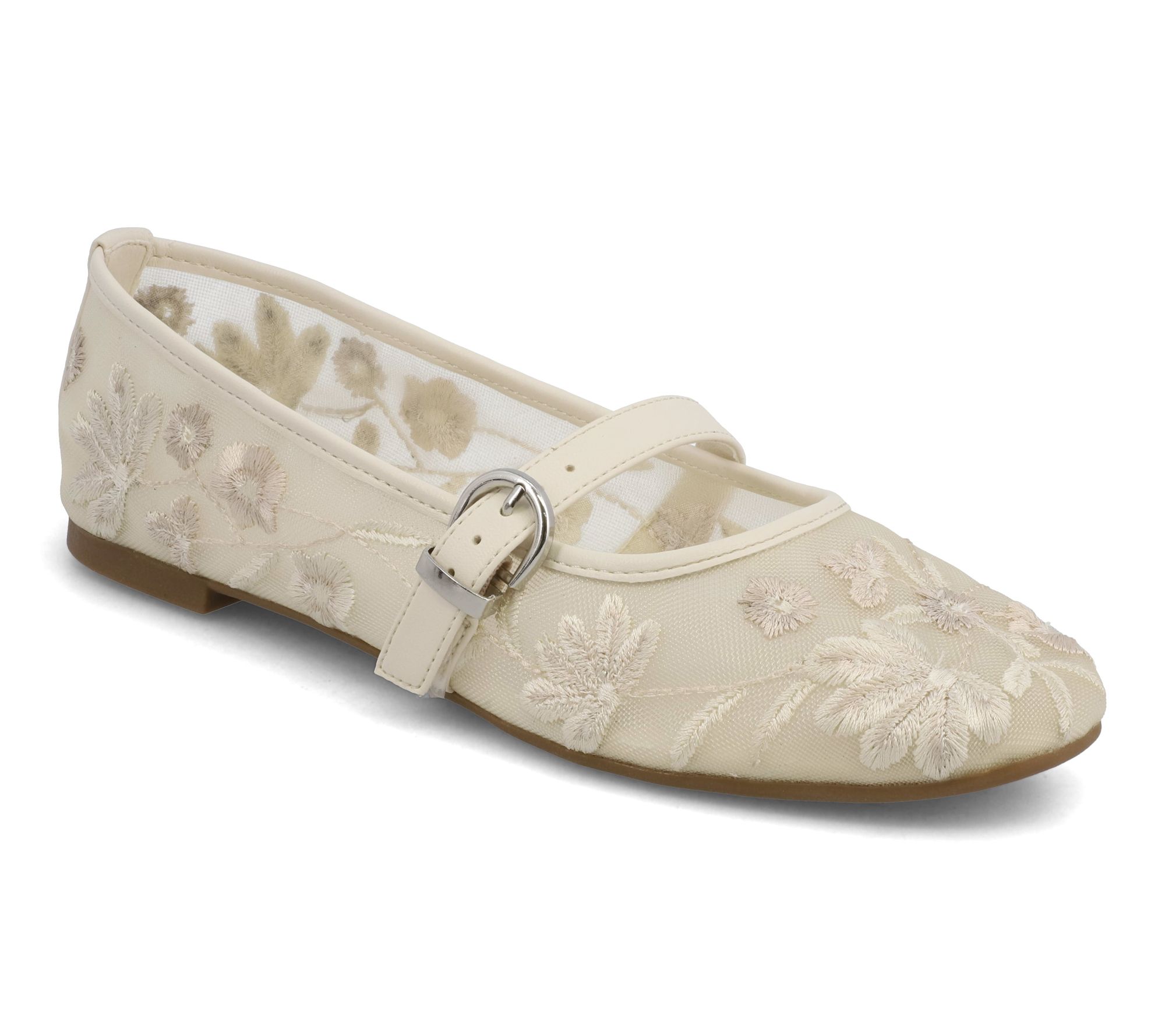 MIA Embroidered Mary Jane Flats - Bluet