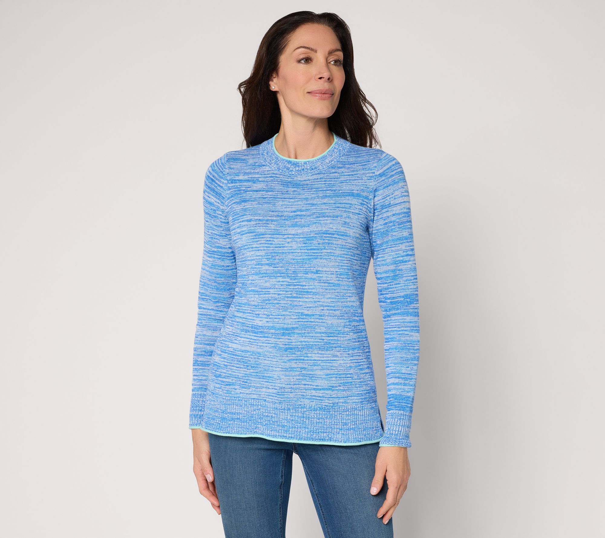 "As Is" Belle by Kim Gravel Marled Color Pop Crewneck Sweater