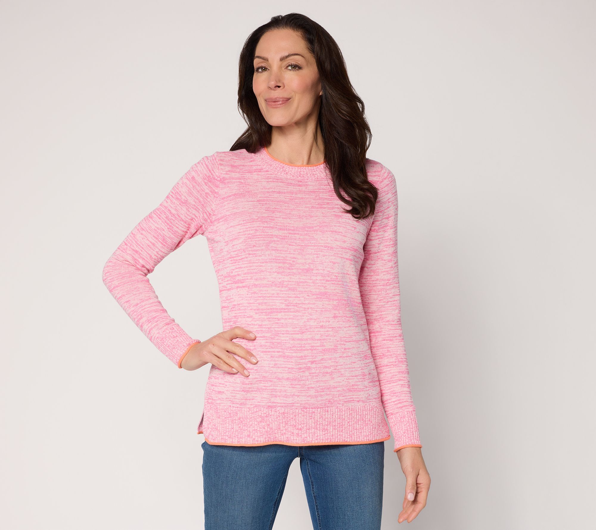 "As Is" Belle by Kim Gravel Marled Color Pop Crewneck Sweater