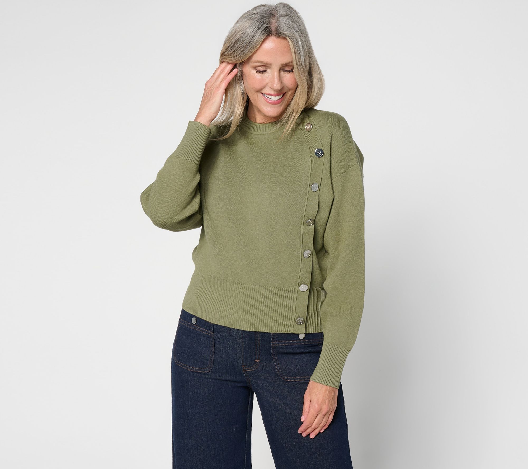 RM Studio x Rebecca Minkoff Airloft Yarn Side Button Sweater