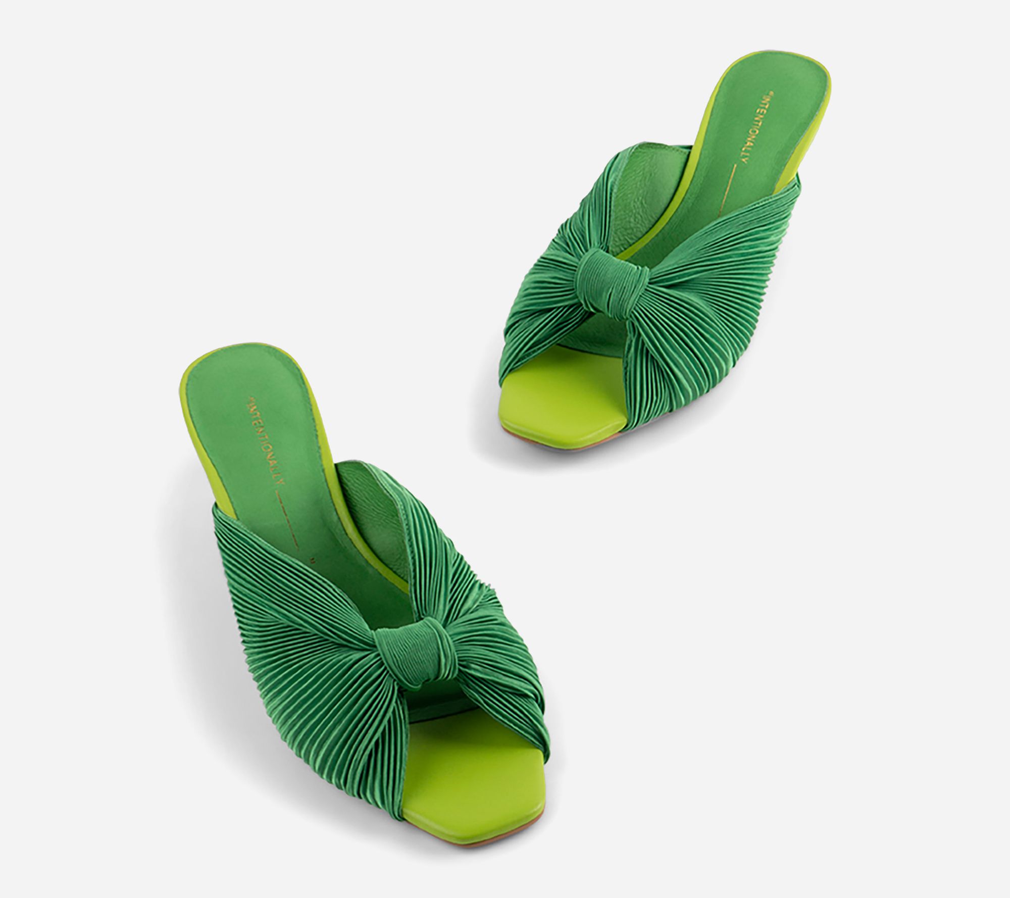 "As Is" INTENTIONALLY BLANK Satin Kitten Heel Mules - Curfew