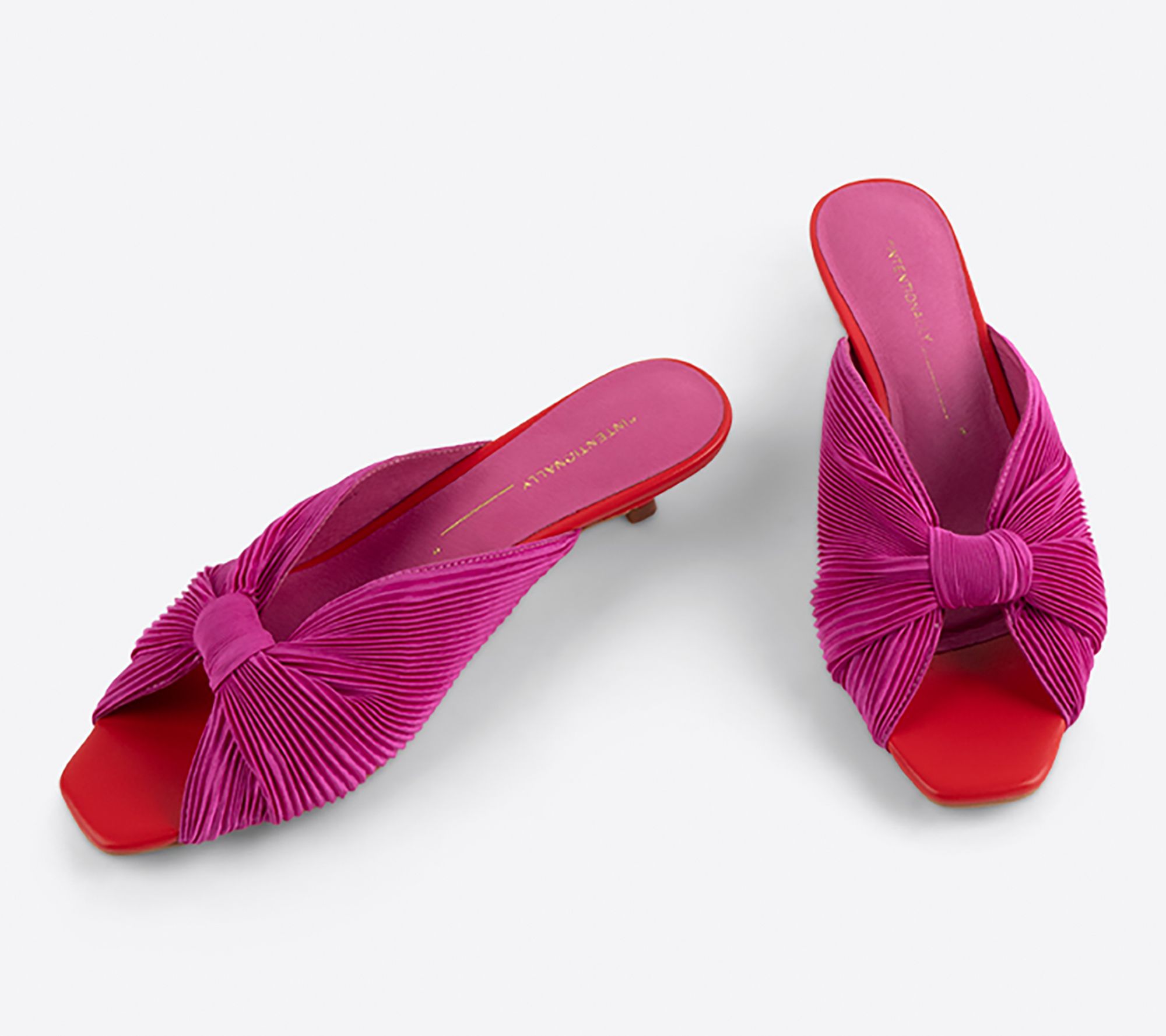"As Is" INTENTIONALLY BLANK Satin Kitten Heel Mules - Curfew