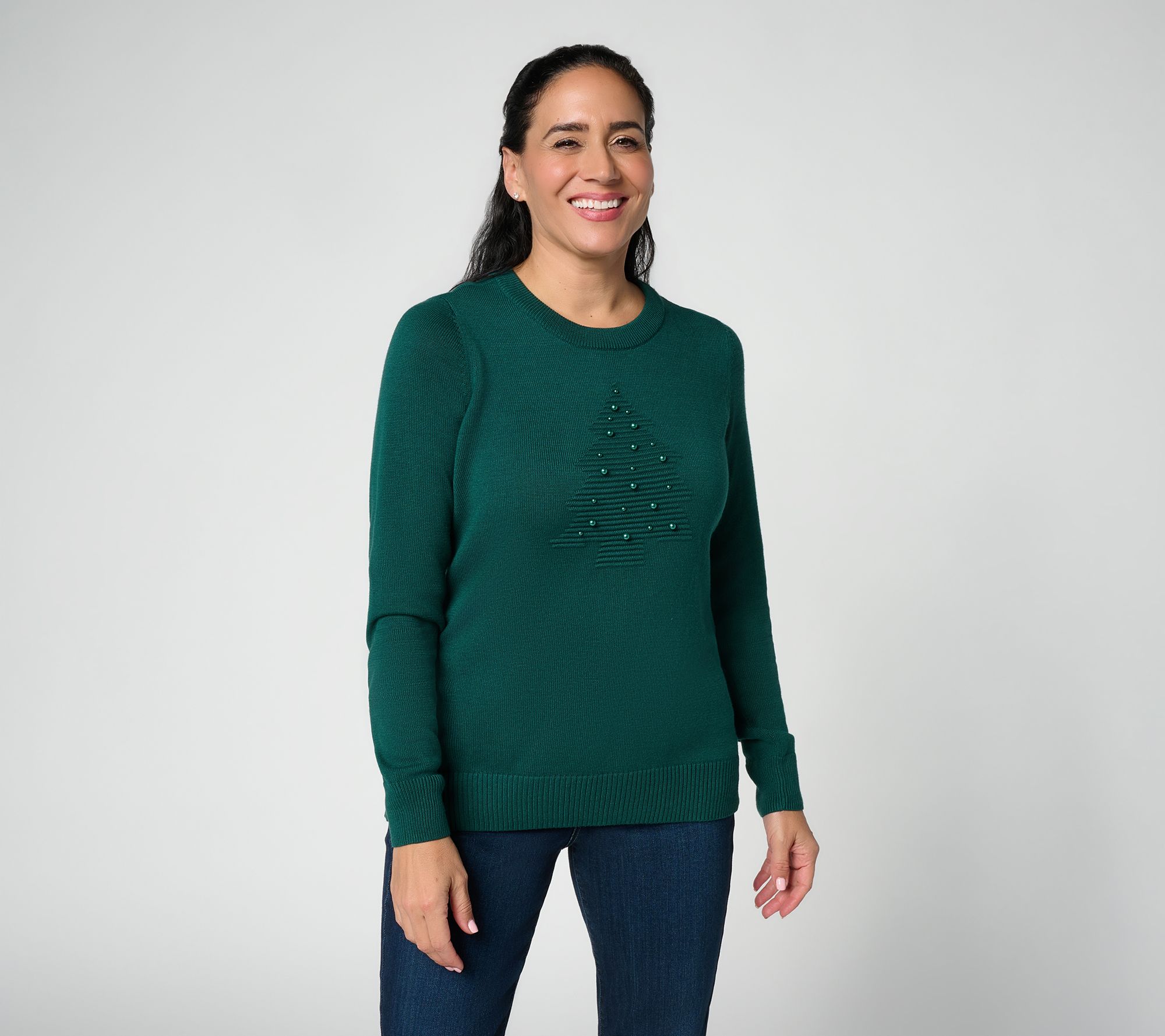 Jingle Belles by Kim Gravel White Christmas Tree Sweater