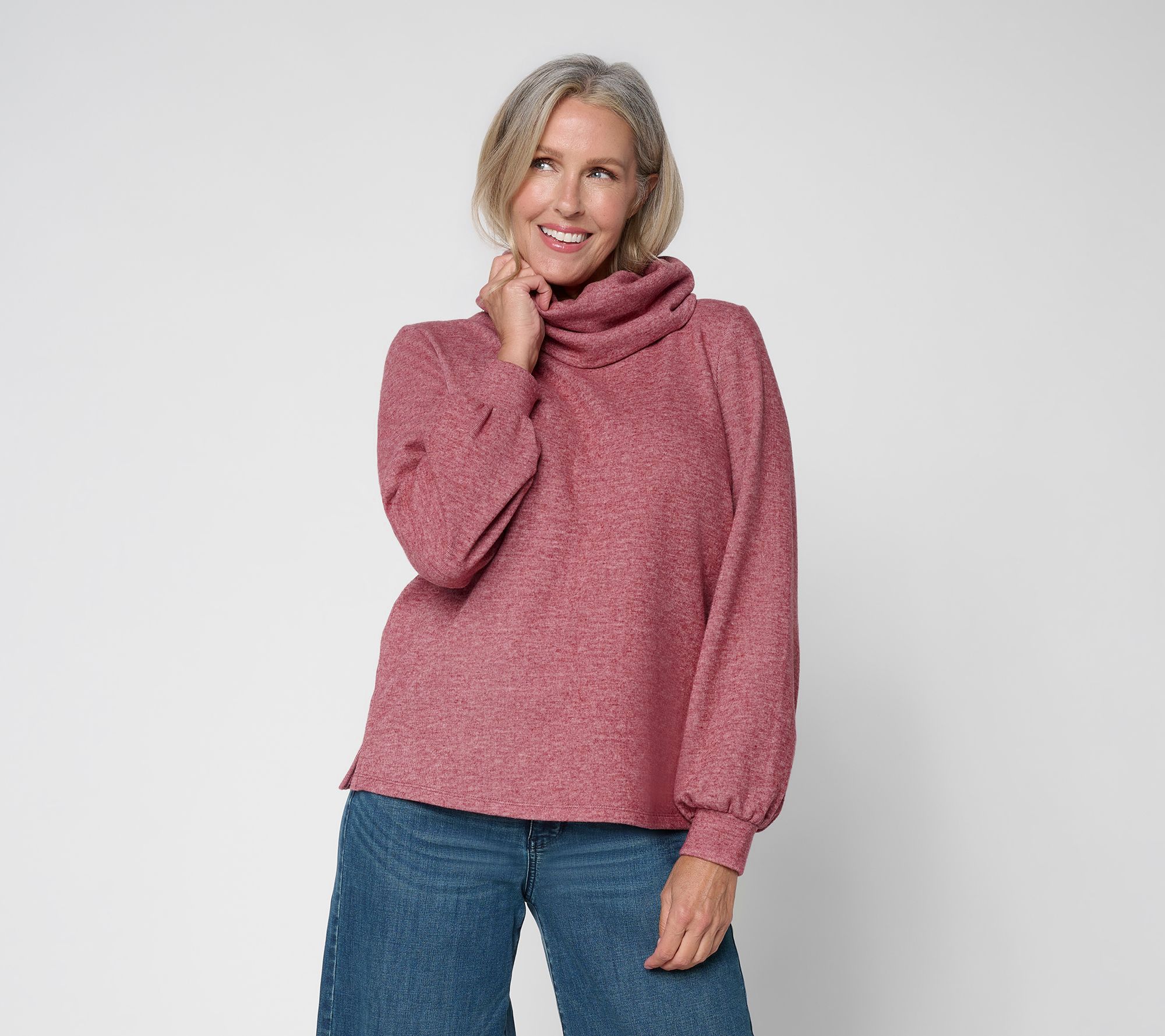 AnyBody Double Knit Cowl Neck Top