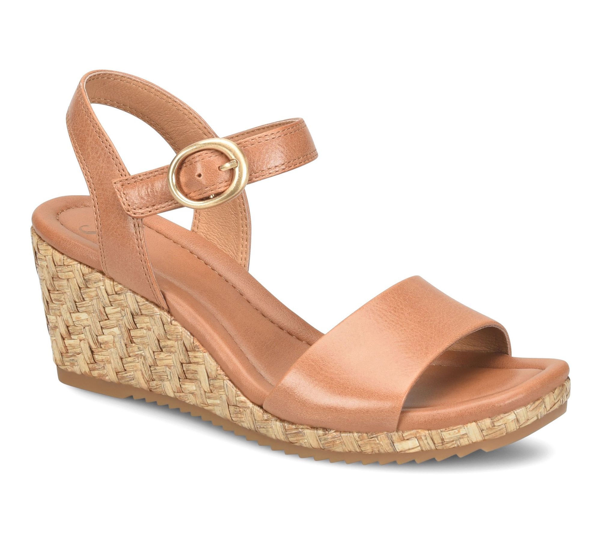 Sofft Leather Woven Wedge Sandal - Inez Leather