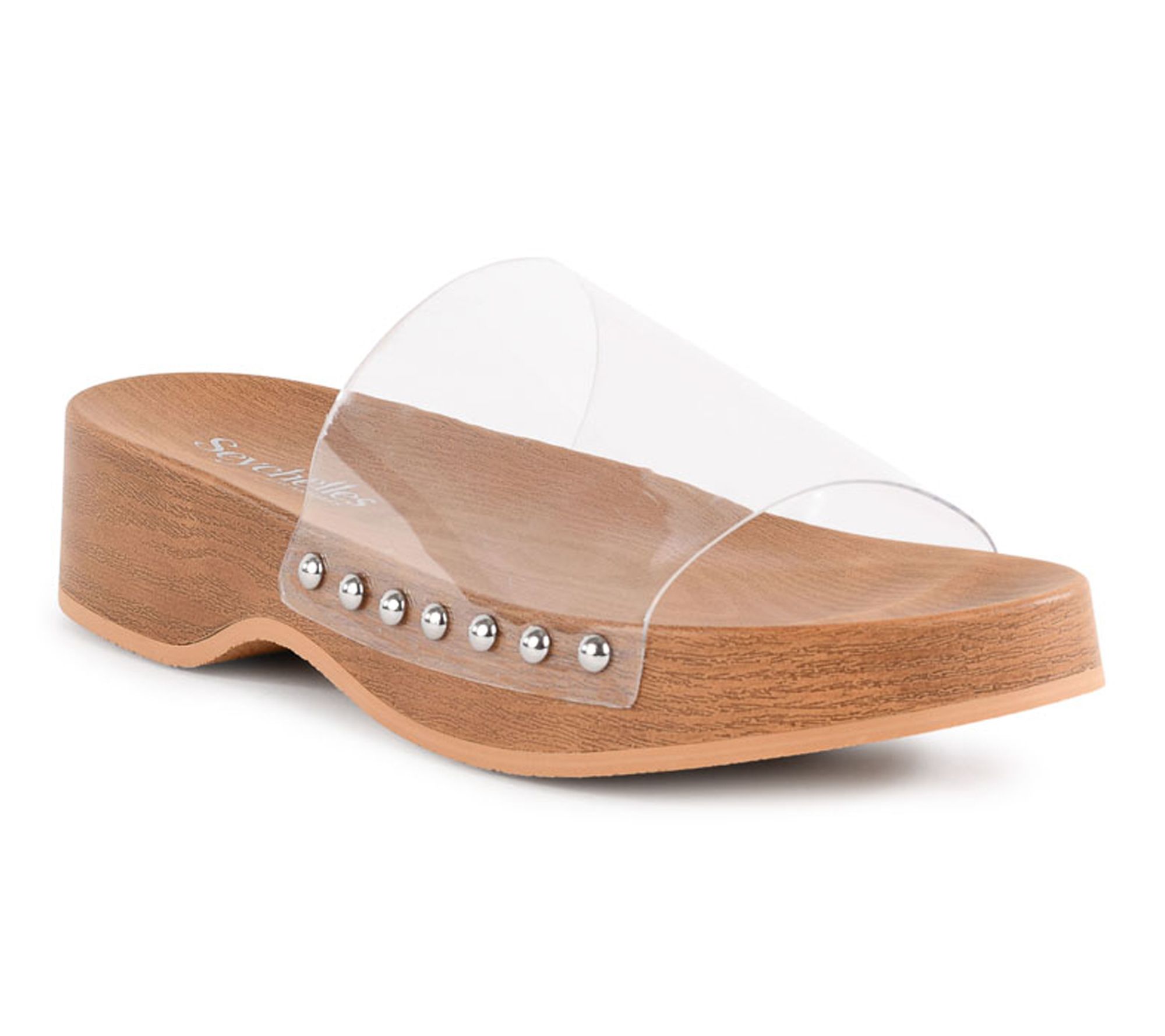 "As Is" Seychelles Leather/Lucite Flexible Mules - Fantasy