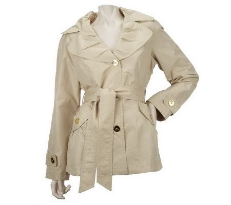 Centigrade Packable Trench Jacket with Self Belt - QVC.com