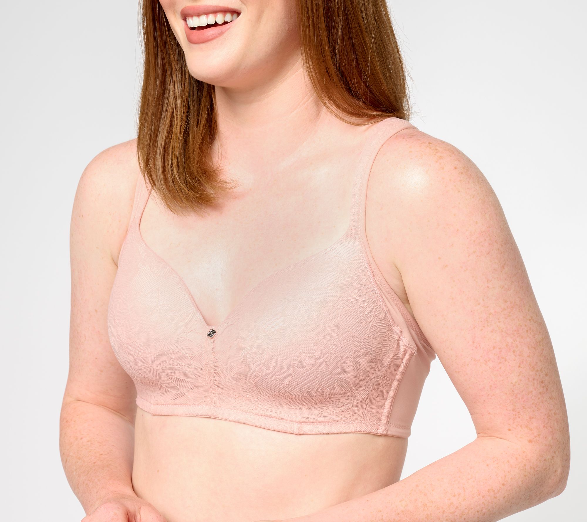 Breezies Wirefree Bralette with Lace Neckline 