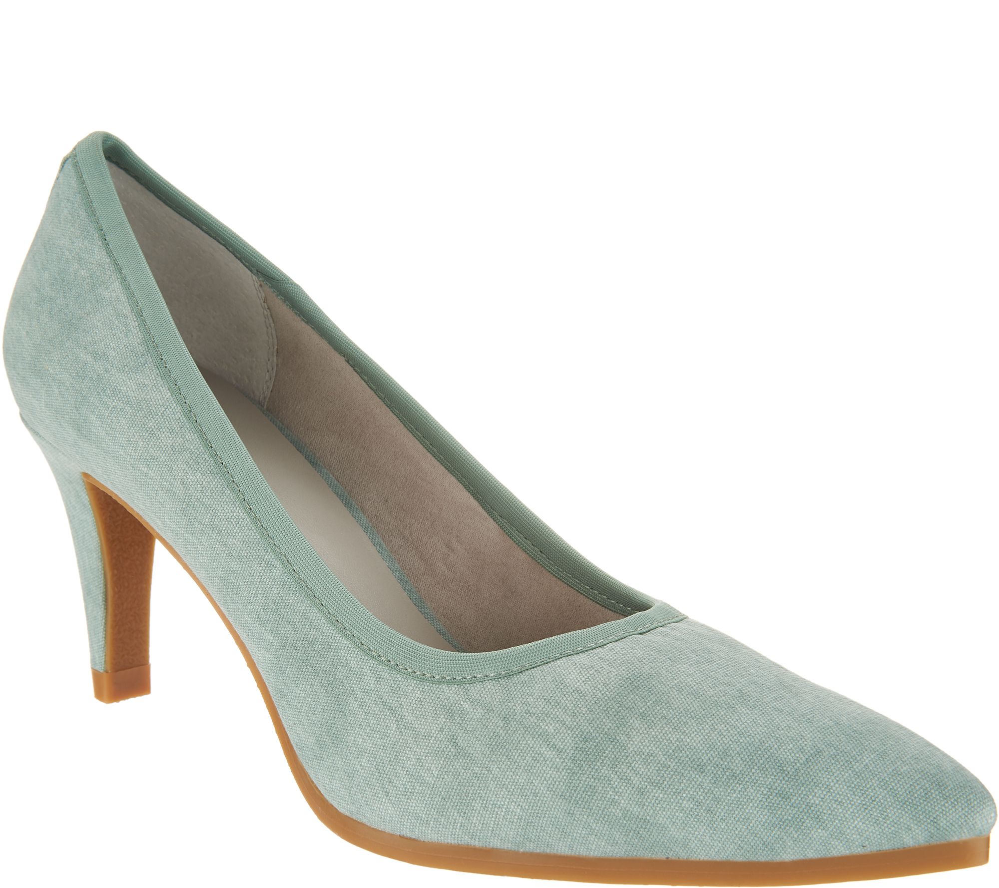 Lori Goldstein Collection Washed Linen Pumps with Crepe Bottom - QVC.com