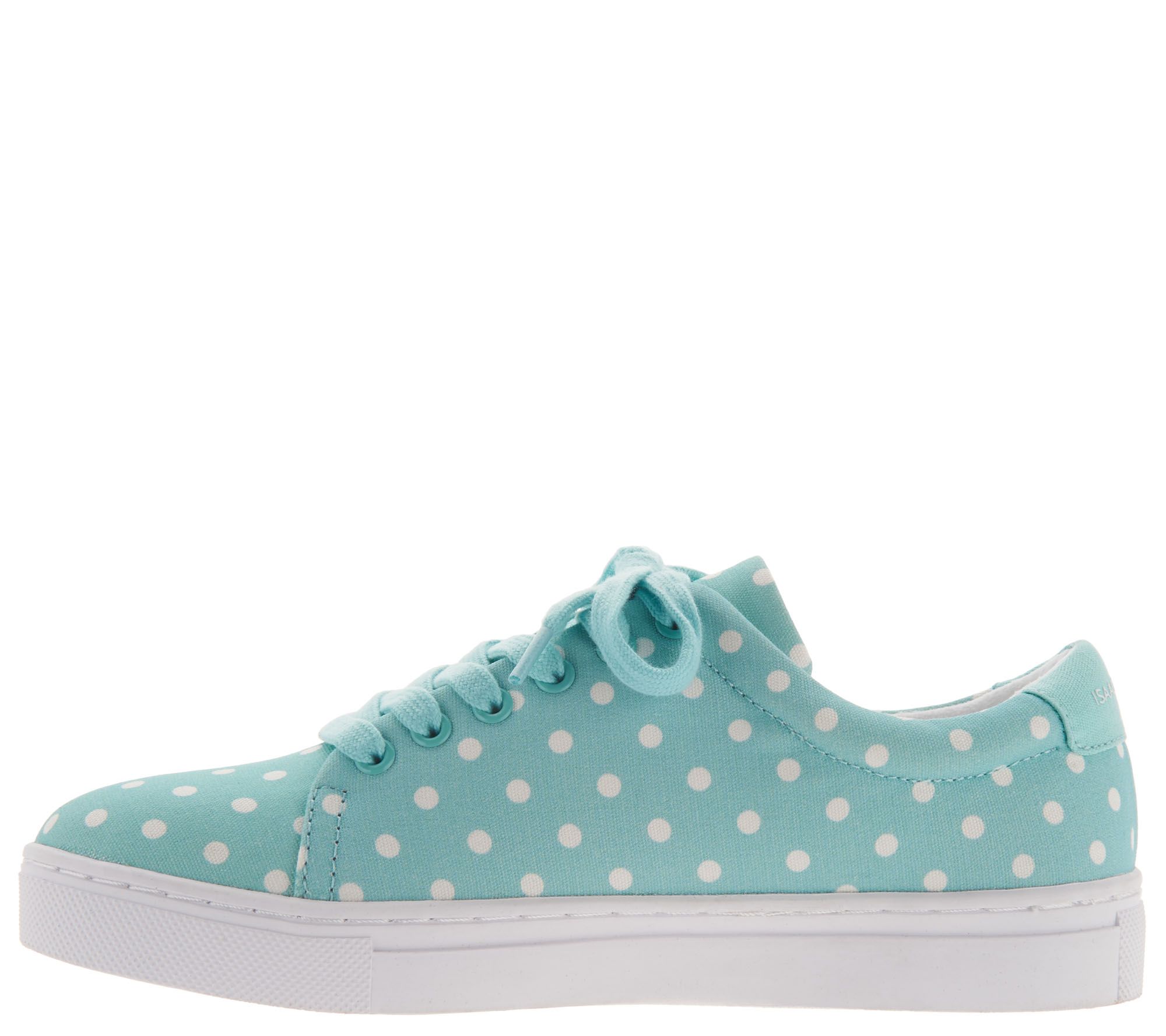 &quot;As Is&quot; Isaac Mizrahi Live! LaceUp Polka Dot Sneakers