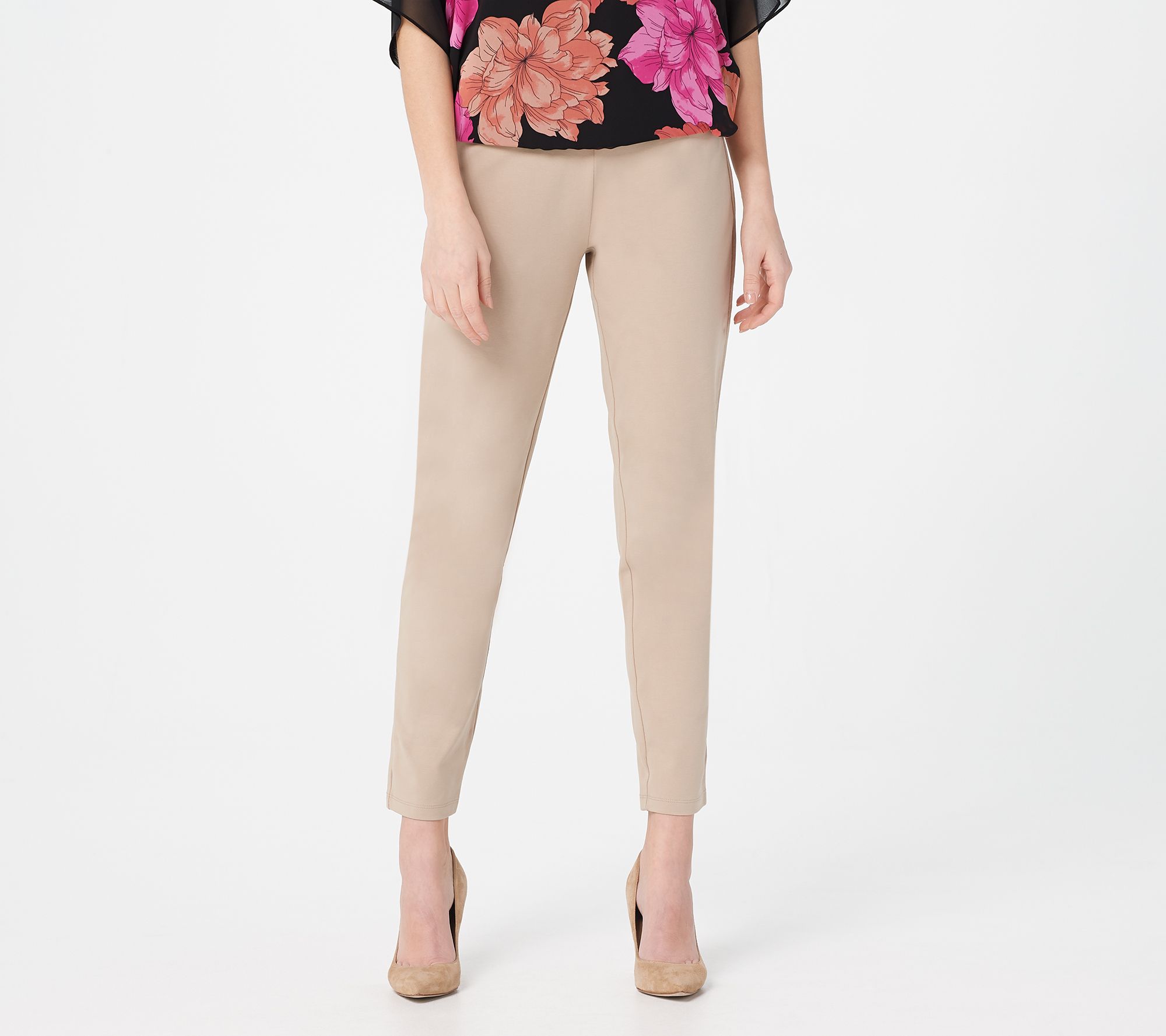 Susan Graver Petite Weekend Premium Stretch Slim-Leg Pants