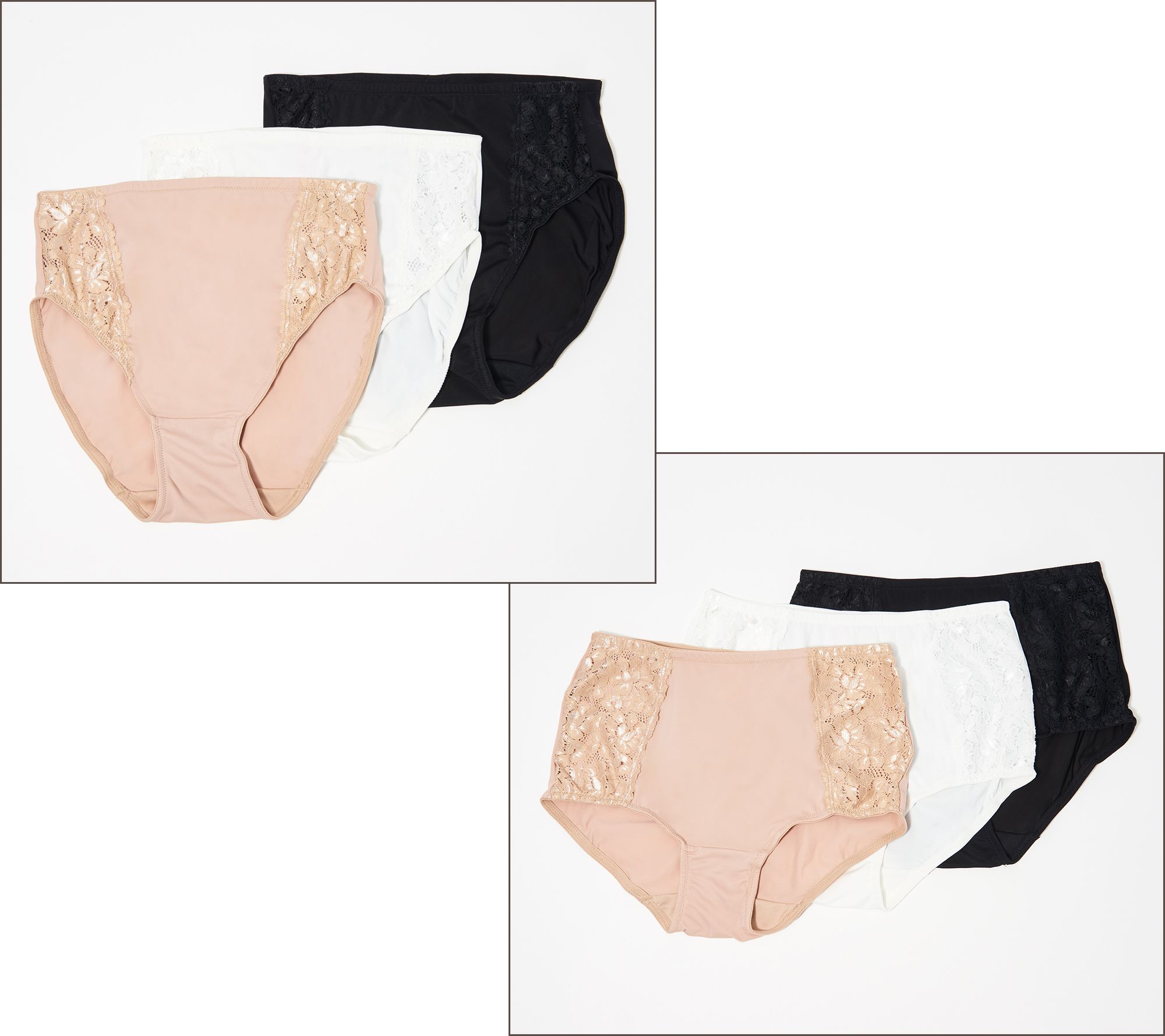 Breezies Set Of 3 Soft Support Lace Panties