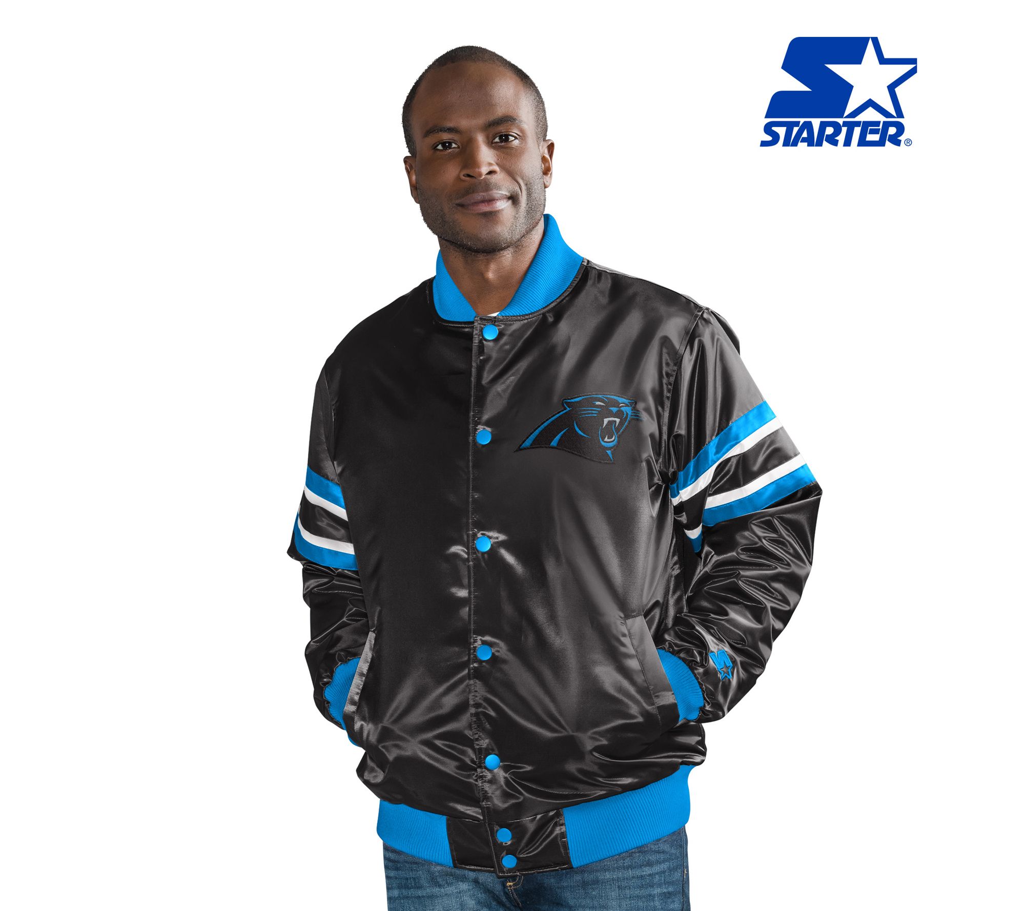 Starter NFL Men's Satin Button Down Jacket