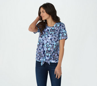 Long Sleeve Henley with Toggle Detail Sz 1X Plus QVC Shirt Top Denim /& Co