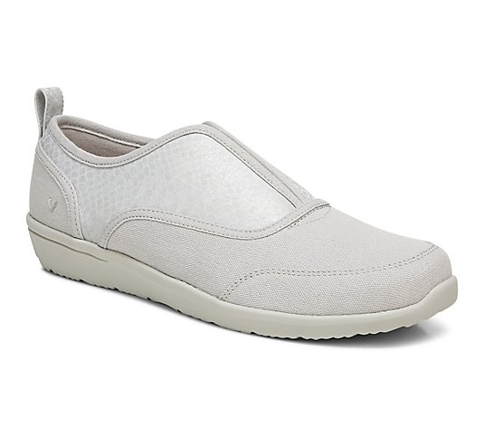 Vionic Canvas Slip-On Sneakers with Snake-Print Detail - Denver