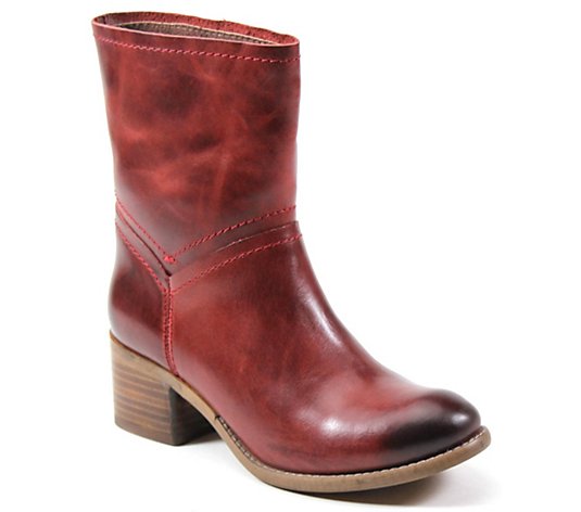 Diba True Chunky Heel Leather Western Boots - Witch Way