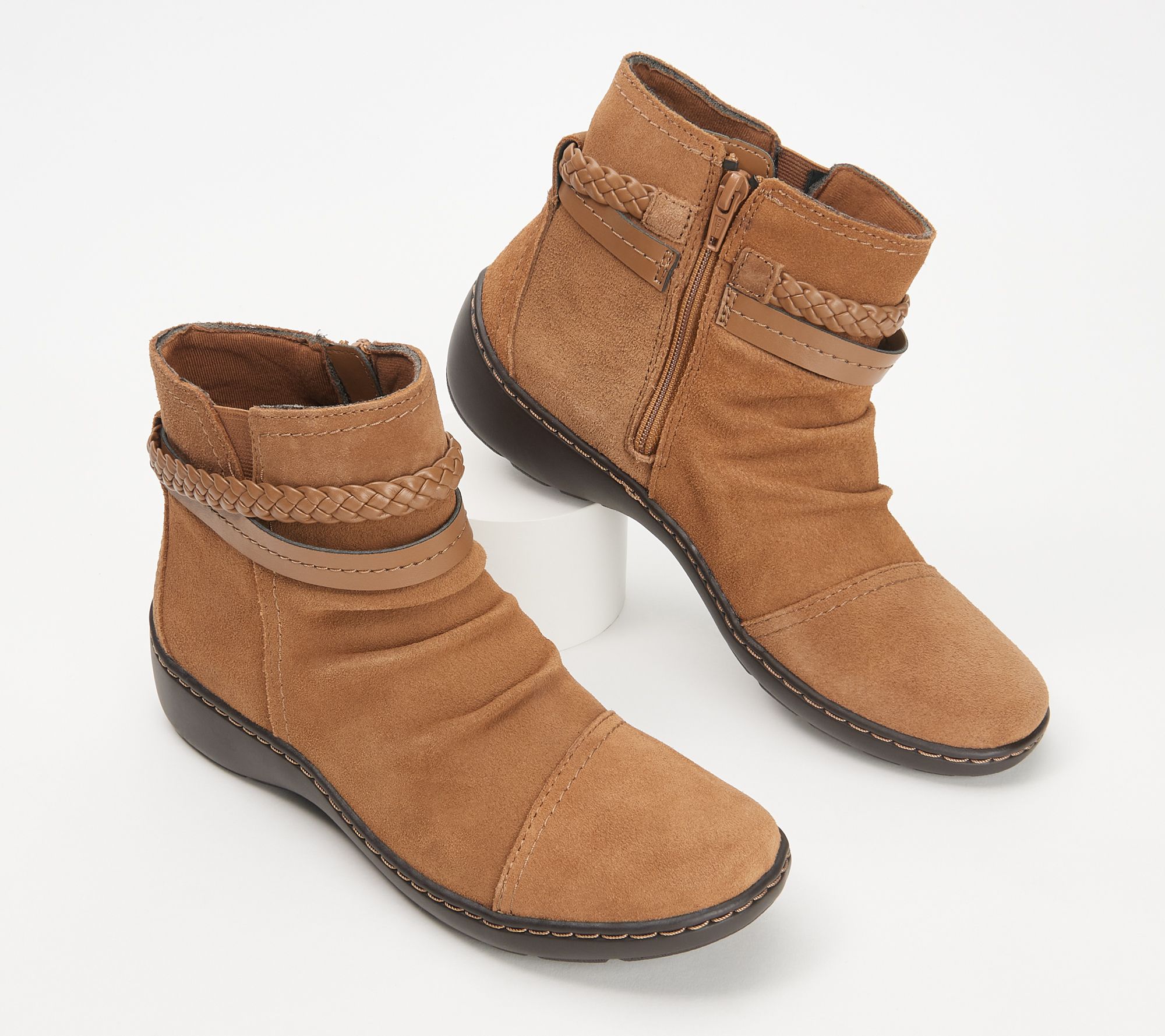 Bemyndige foretrække Urskive Clarks Collection Suede Ankle Boots - Cora Braid Boot - QVC.com