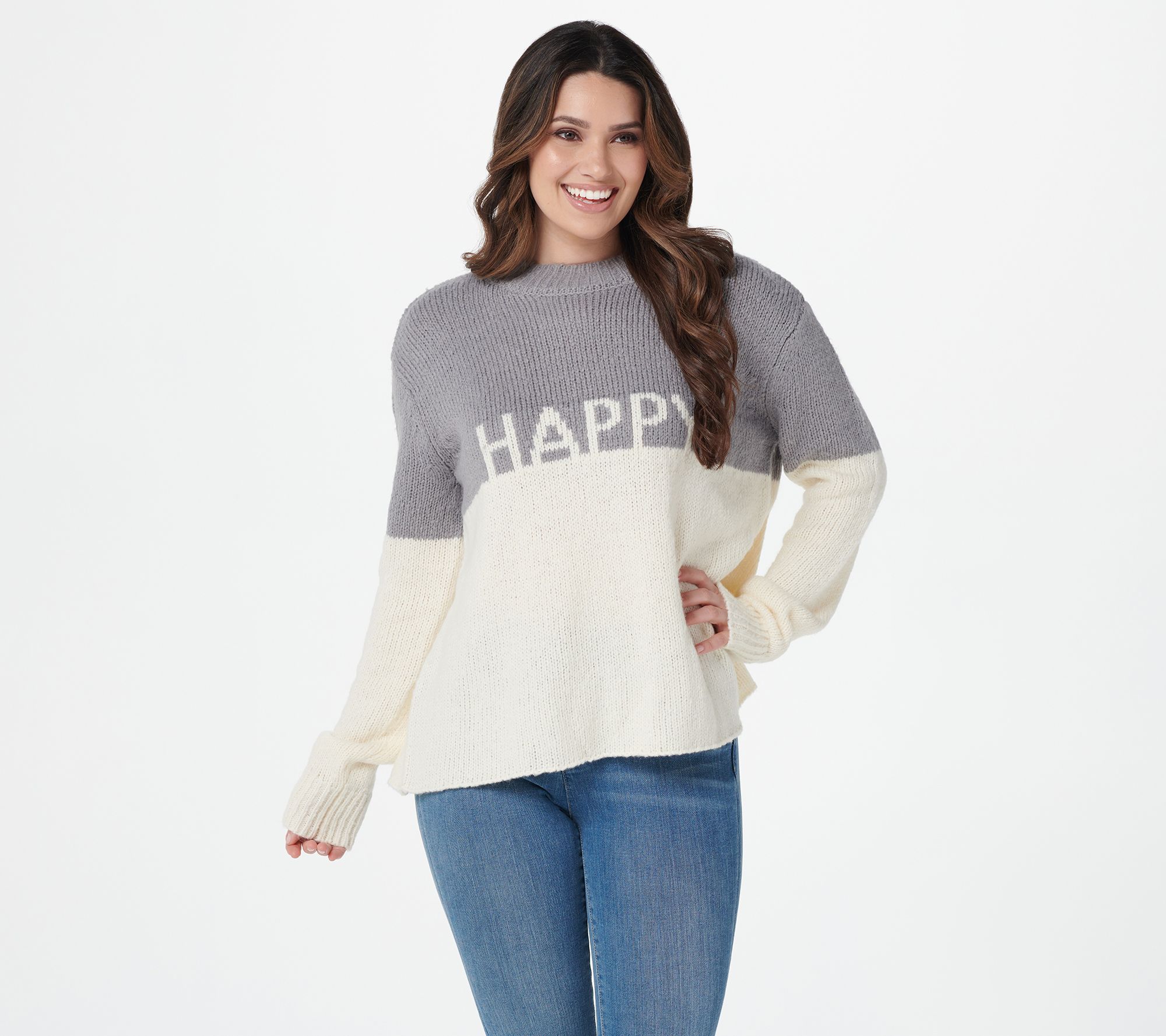 "As Is" Peace Love World Intarsia Sweater