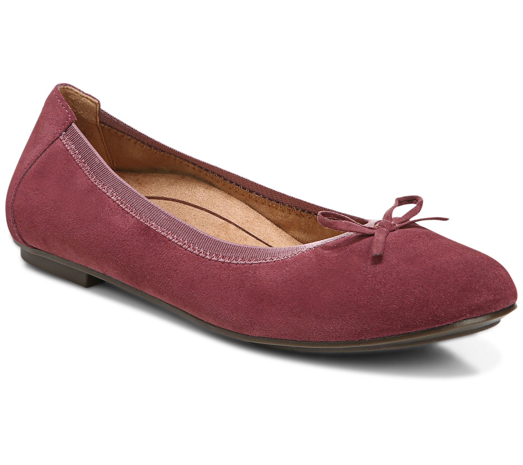 Vionic Suede Ballet Flats with Bow Detail - Liliana - QVC.com