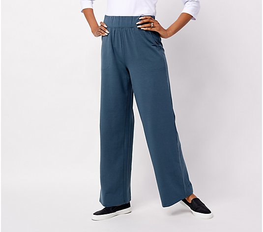 Denim & Co. Regular Jersey Full Length Pants w/Pocket