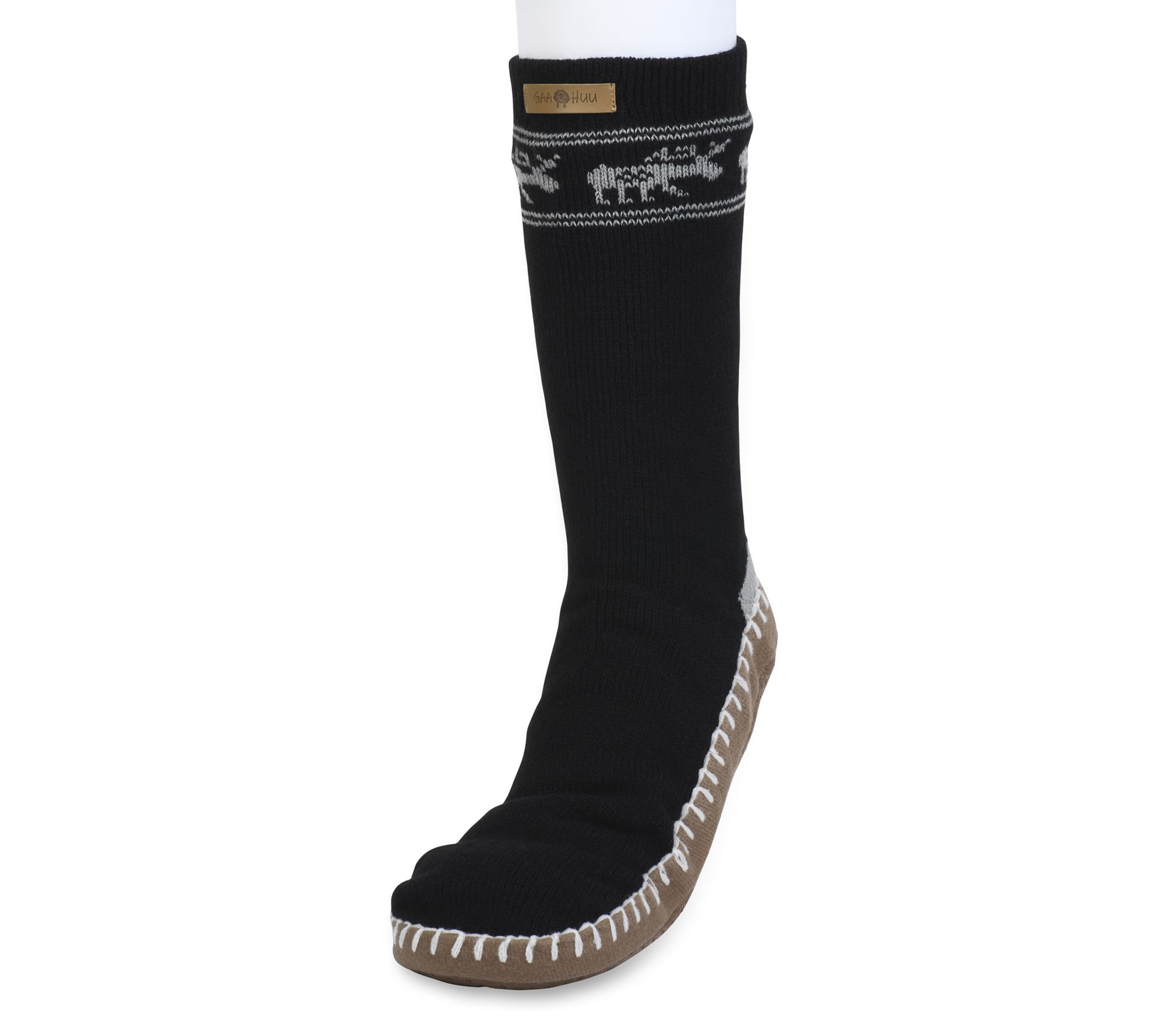 Gaahuu Mens Cuffed Pattern Slipper Socks