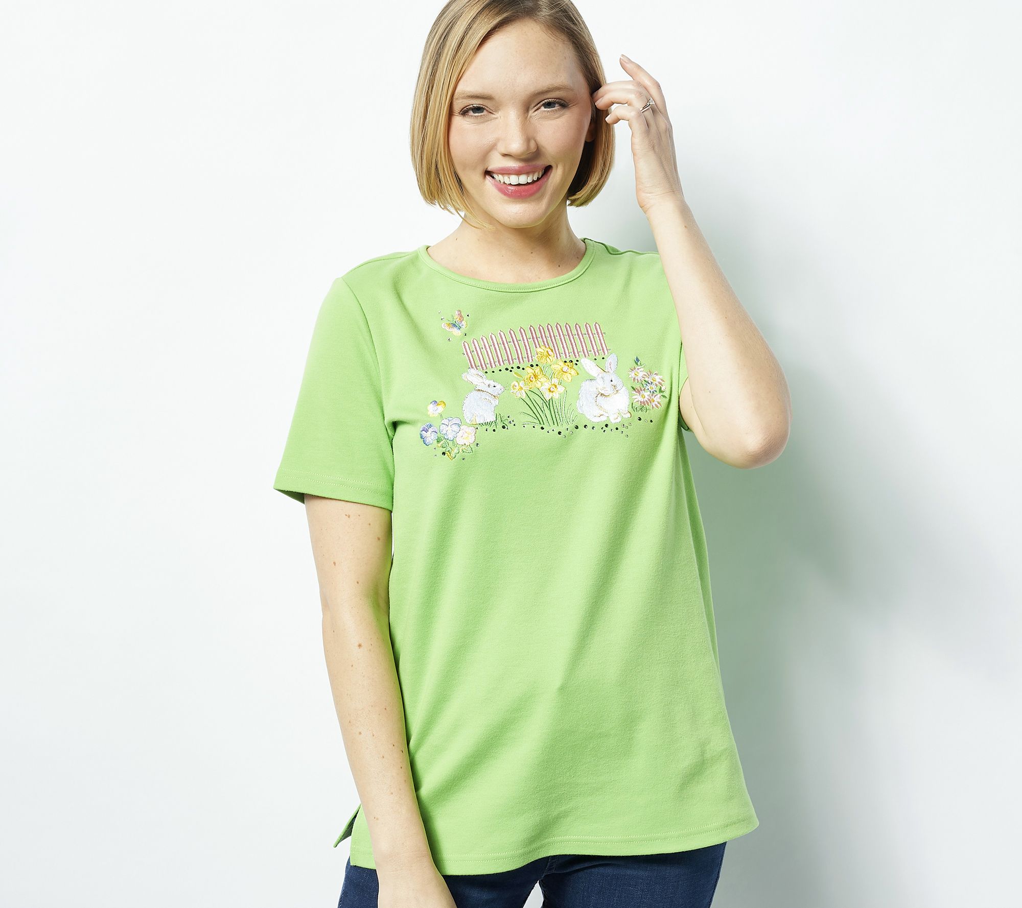 Multiple Colors Popcorn Women's Short Sleeve T-Shirt Embroidered Women's Tee Gift