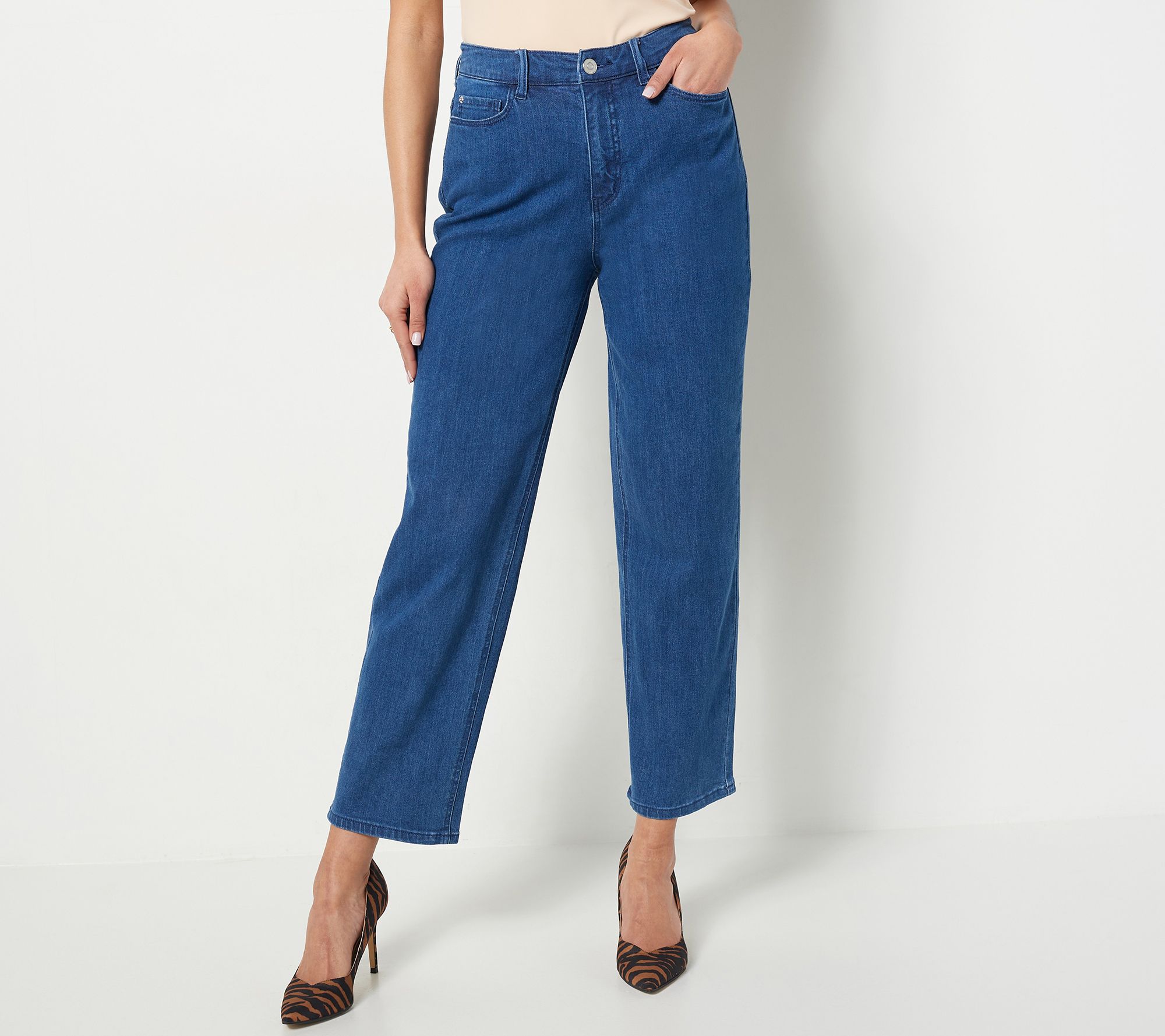Girl With Curves Tall Wide Leg Jeans - QVC.com