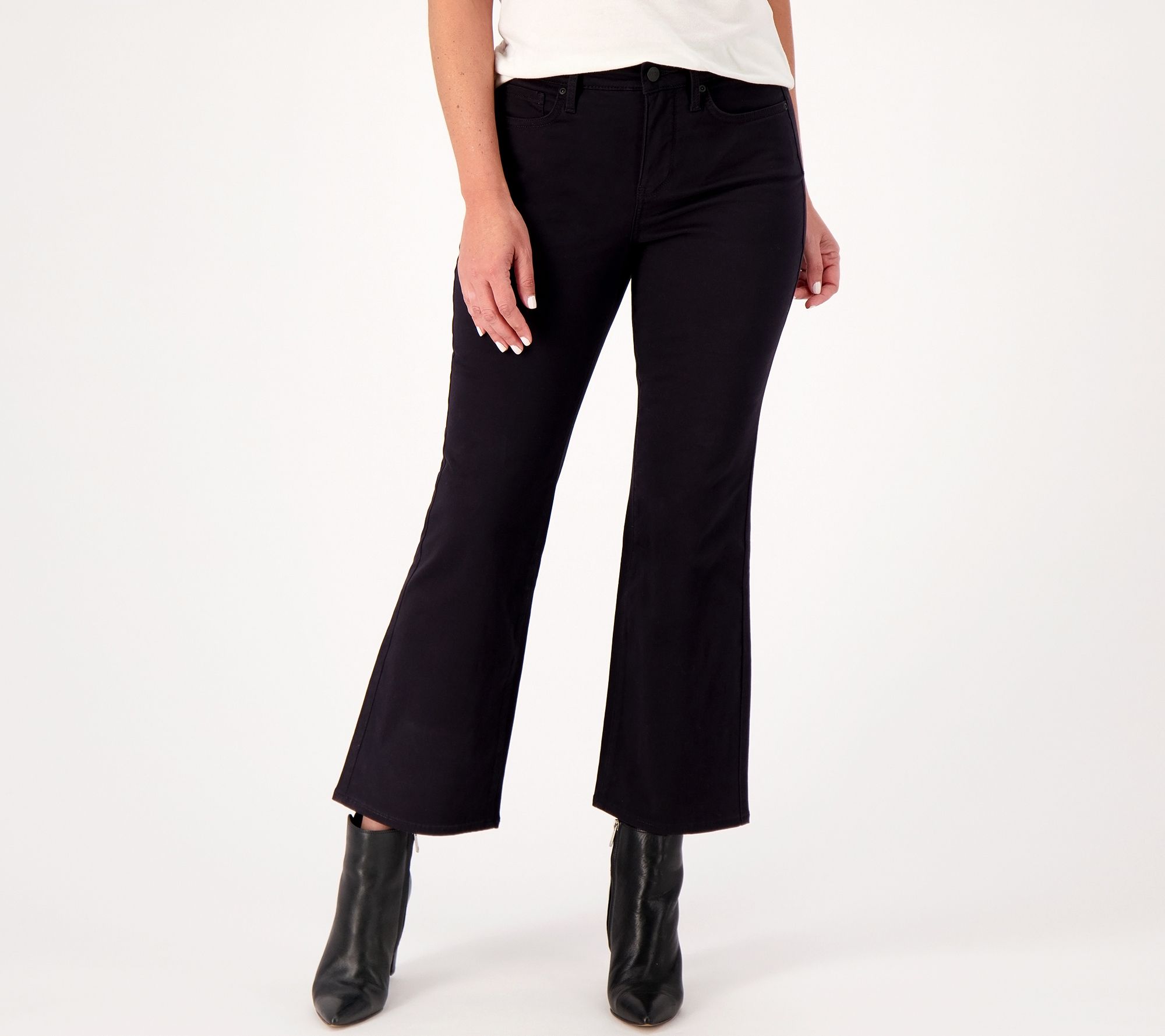 NYDJ Relaxed Flare Stretch Sateen Pants- Black Pearl 