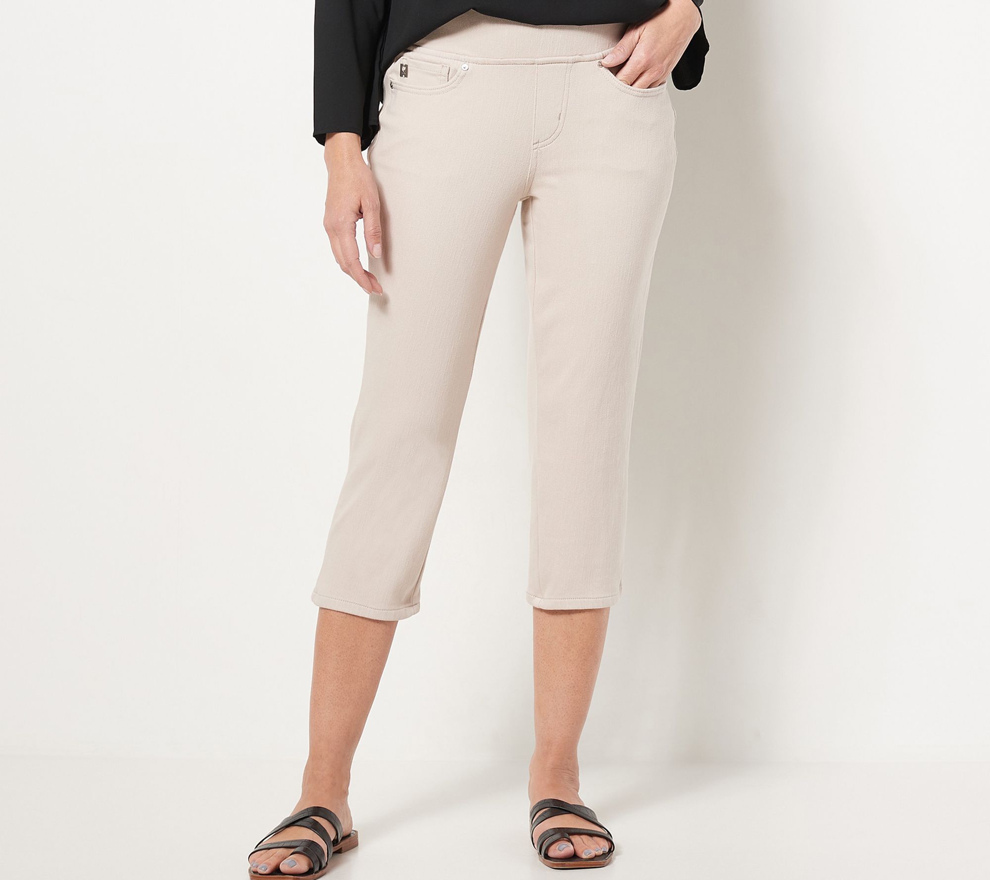 "As Is" Belle by Kim Gravel Petite Flexibelle Capri Jeans