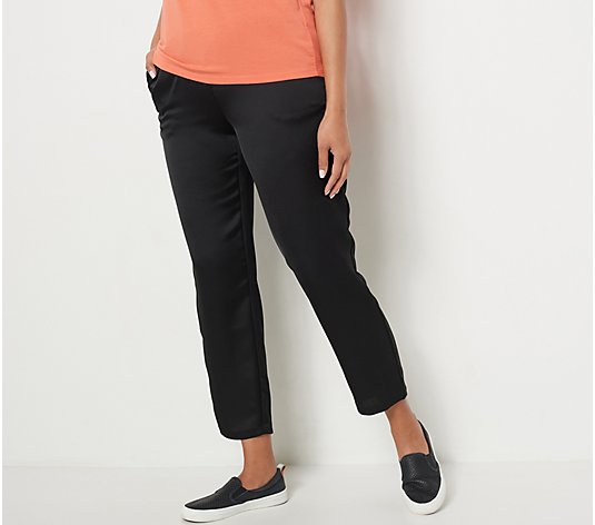"As Is" J Jason Wu Petite Woven Satin Tapered Ankle Pants