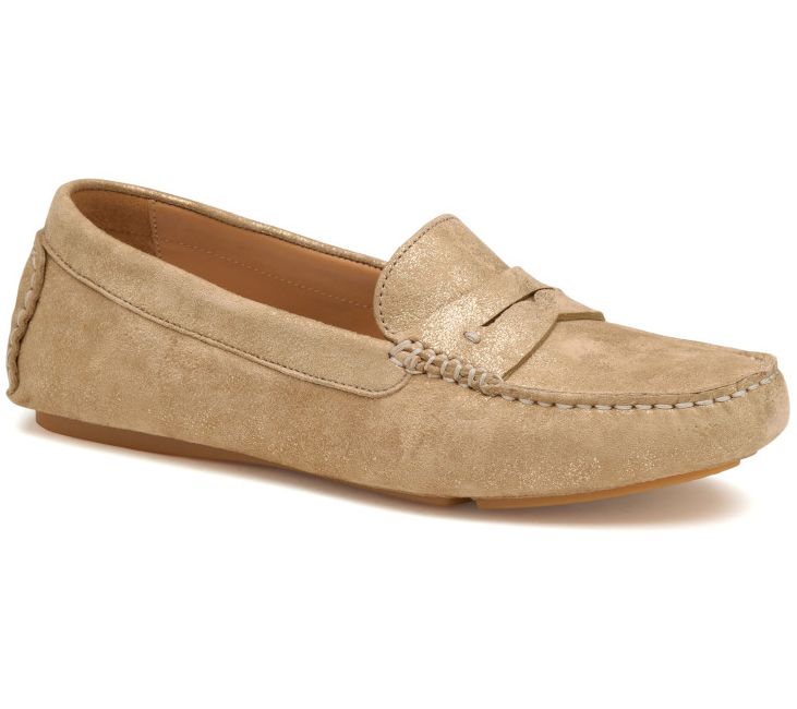 Johnston & Murphy Maggie Penny Loafer - Gold - QVC.com