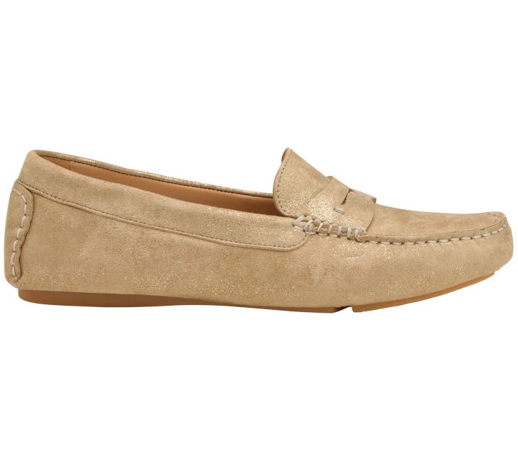 Johnston & Murphy Maggie Penny Loafer - Gold - QVC.com