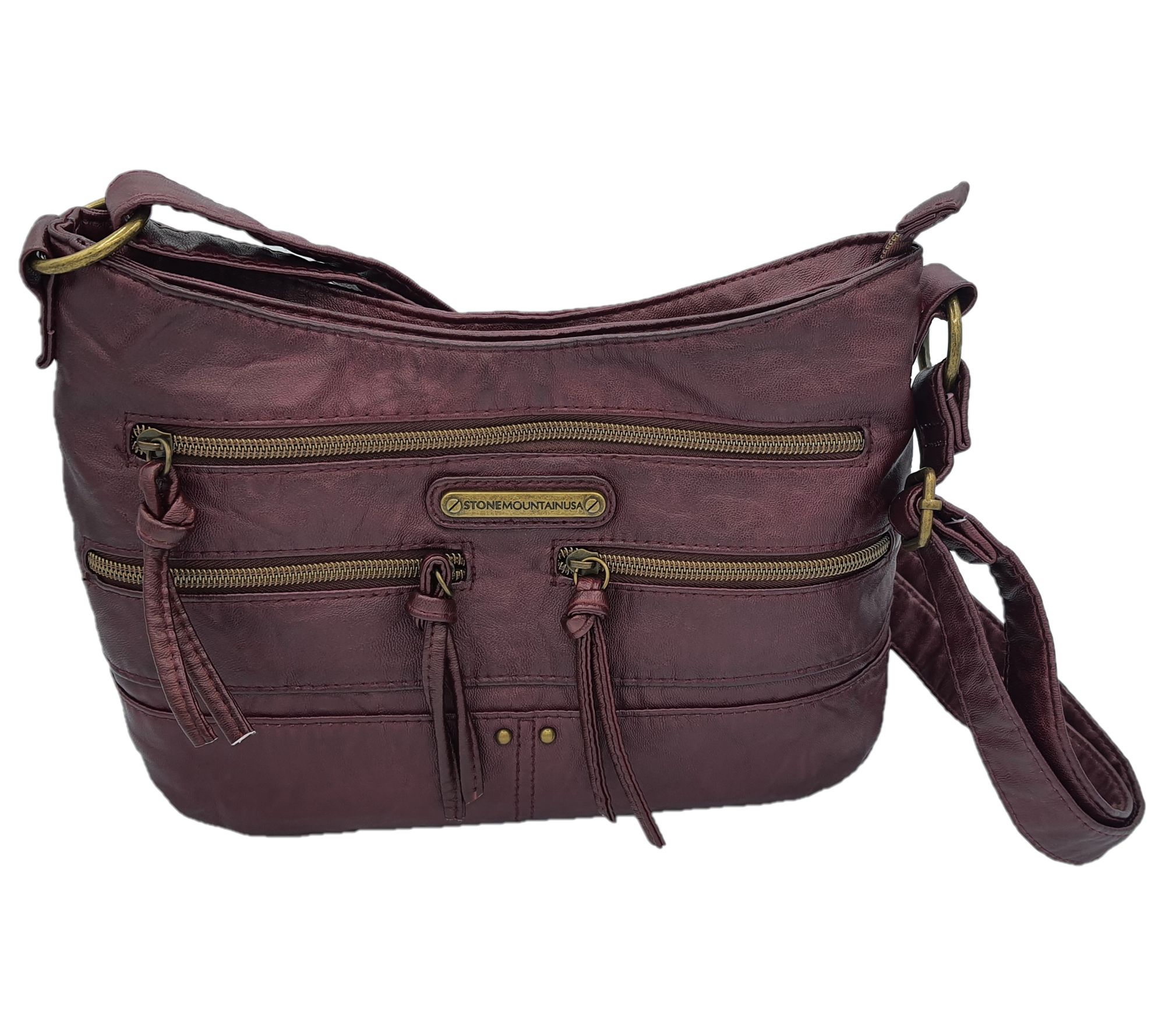 Stone Mountain Burgundy Leather Crossbody Bag 