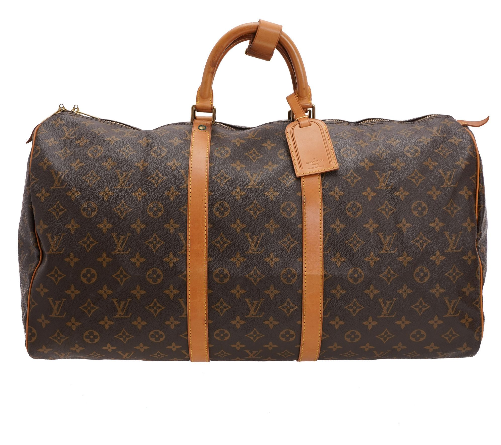 Louis Vuitton Keepall 55 Brown Canvas Travel Bag (Pre-Owned)