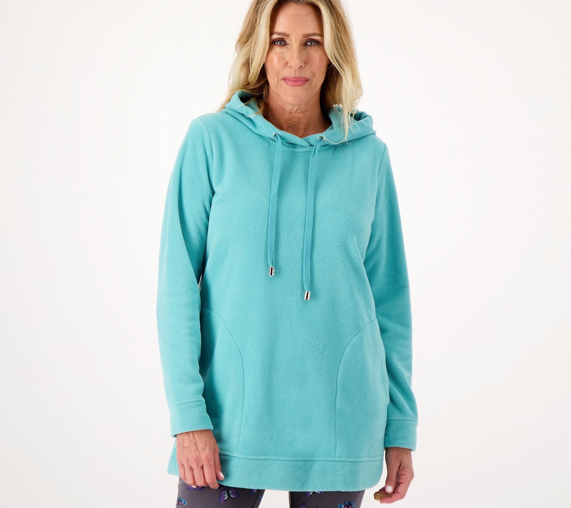 Denim & Co. Dream Fleece Regular Hooded Tunic Sweatshirt 