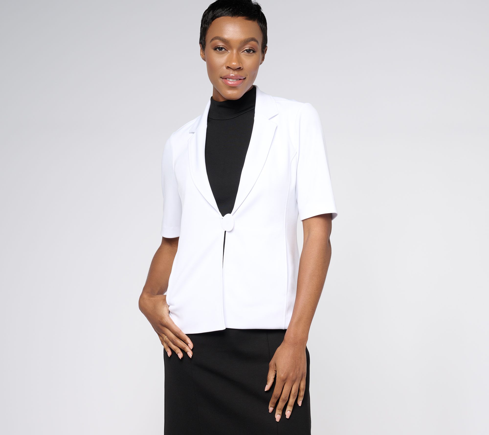 "As Is" GRAVER Susan Graver LK Fusion Elbow-Sleeve Blazer
