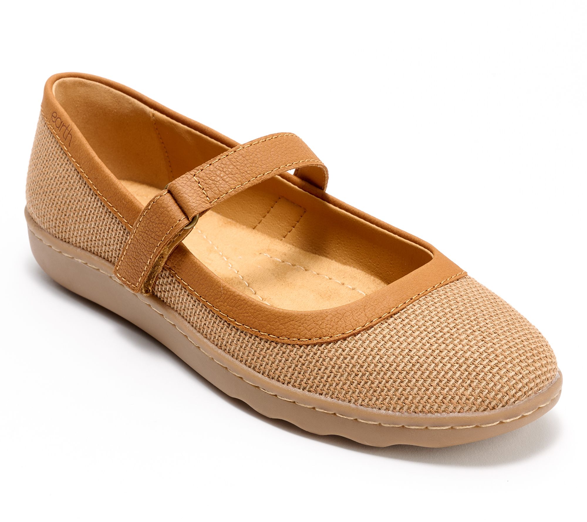 Earth Leather Adjustable Mary Janes Lorali QVC