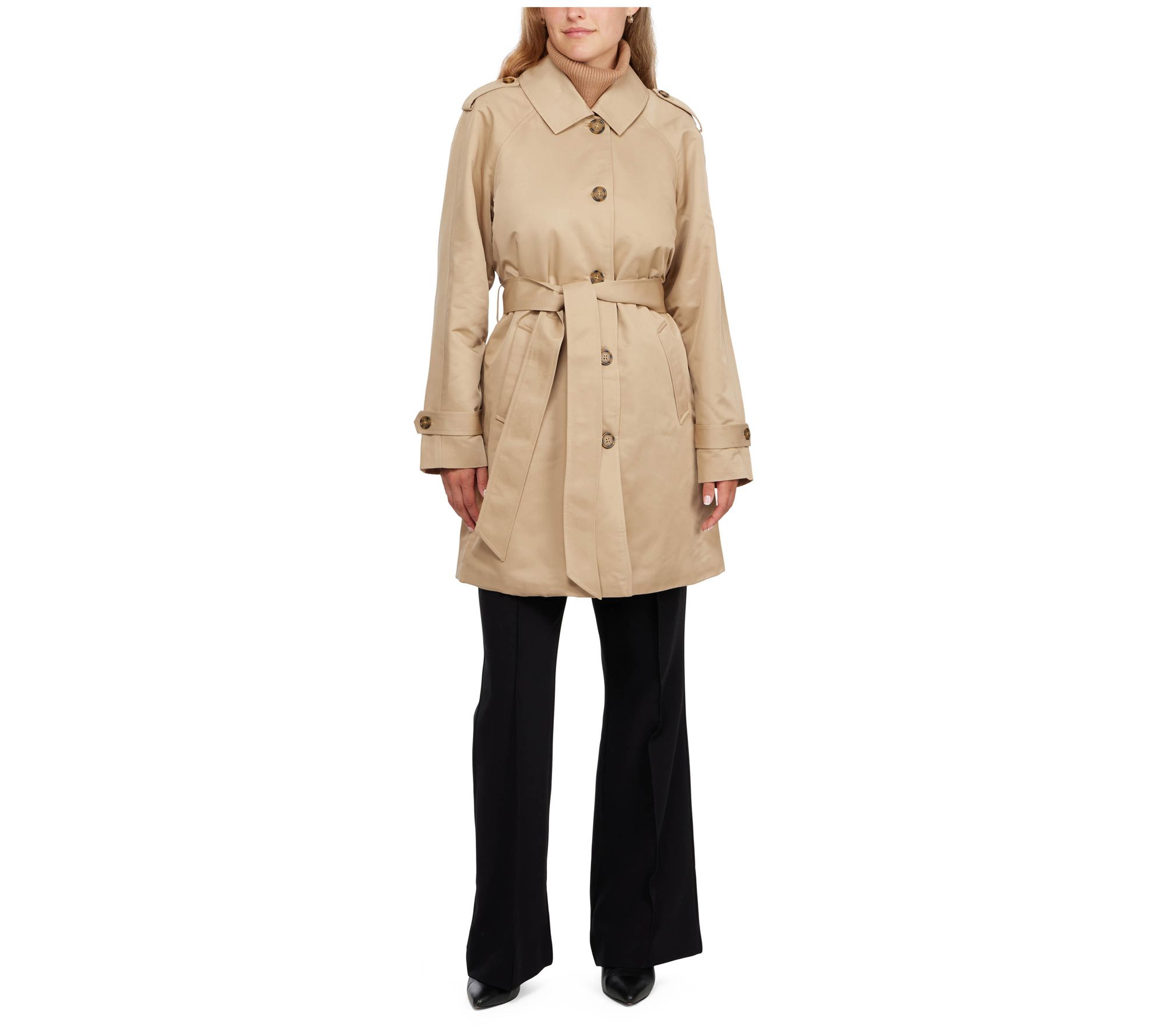 Ellen Tracy Women's Classic Trench with Polyfill Insulation - QVC.com